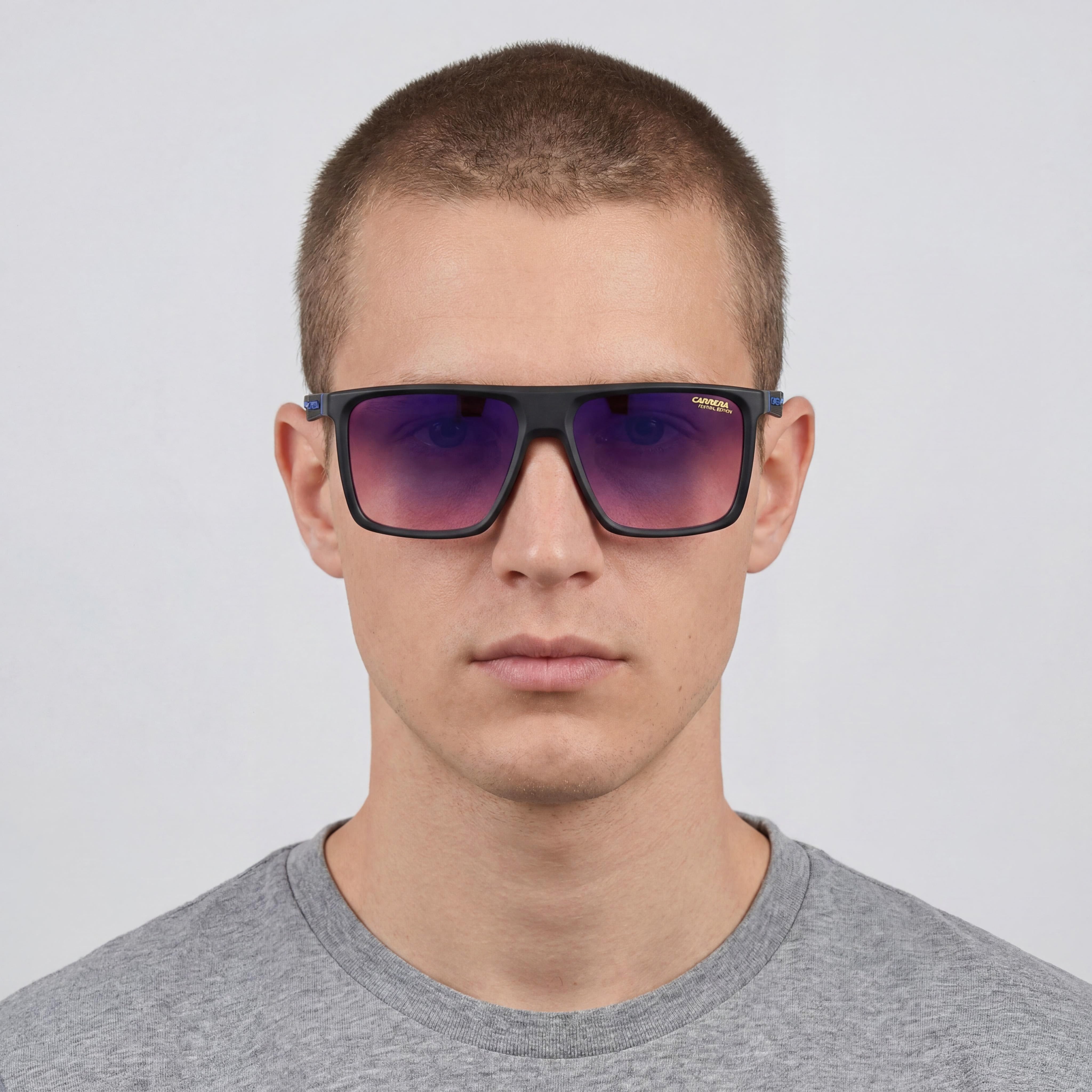 Gafas de sol Carrera 4019/S para hombre, edición Festival Coachella, de plástico, con protección UV, no polarizadas, 58 mm, color negro, azul y rojo degradado, Photo 4