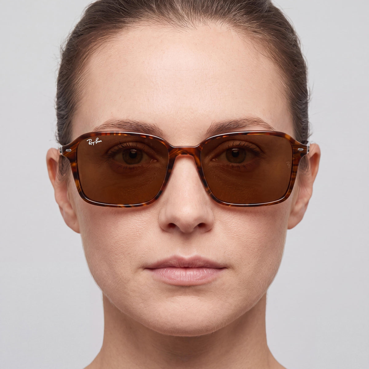 Gafas de sol Ray-Ban RB2231 Raimond unisex, montura transparente color marrón fantasía, lentes de cristal marrón, protección 100% UV, 58 mm, Photo 4