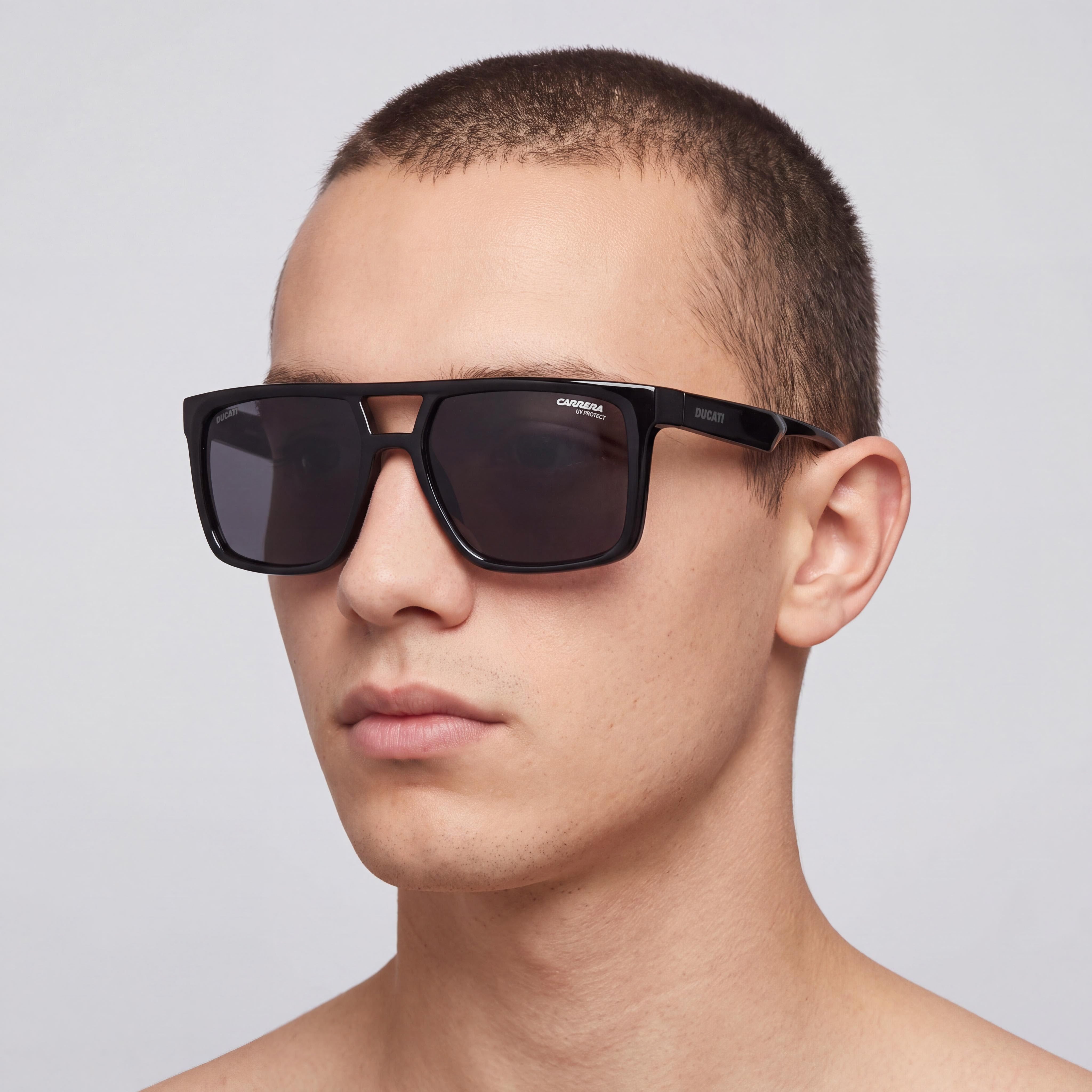 Carrera Ducati CARDUC 018/S Classic Unisex Black Polyamide Non-Polarized Grey Lens UV Protected Sunglasses 58mm, Photo 4