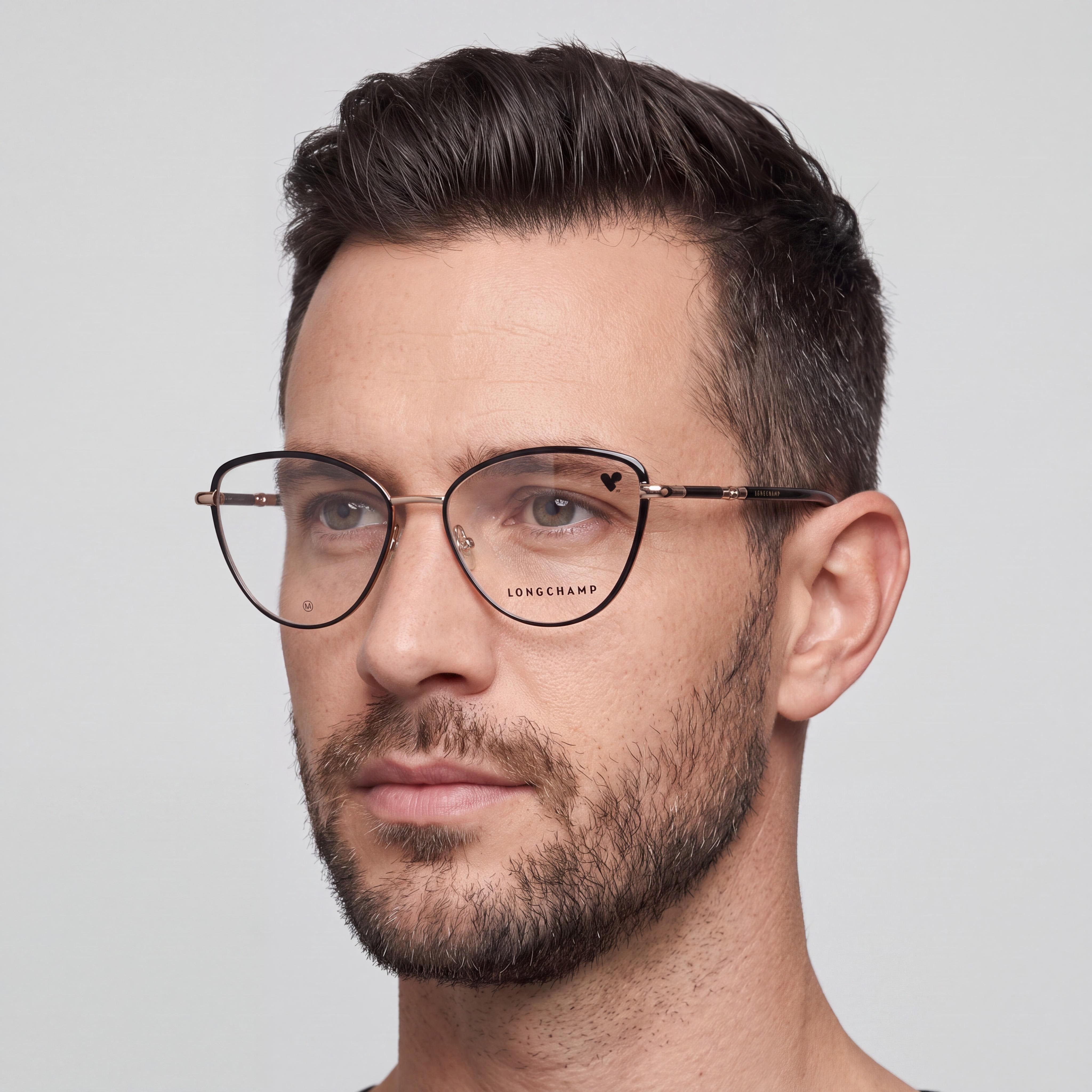 Gafas de Sol de Hombre Longchamp Modern LO2156, Montura de Metal Oro Negro, Lentes de Policarbonato, 54mm, Photo 3