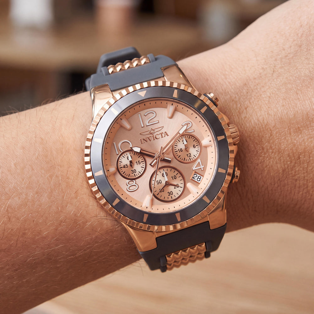 Invicta Women's BLU Quartz Watch, 39mm Stainless Steel Case, Rose Gold Dial, Glow In The Dark, 10 Bar Water Resistant
