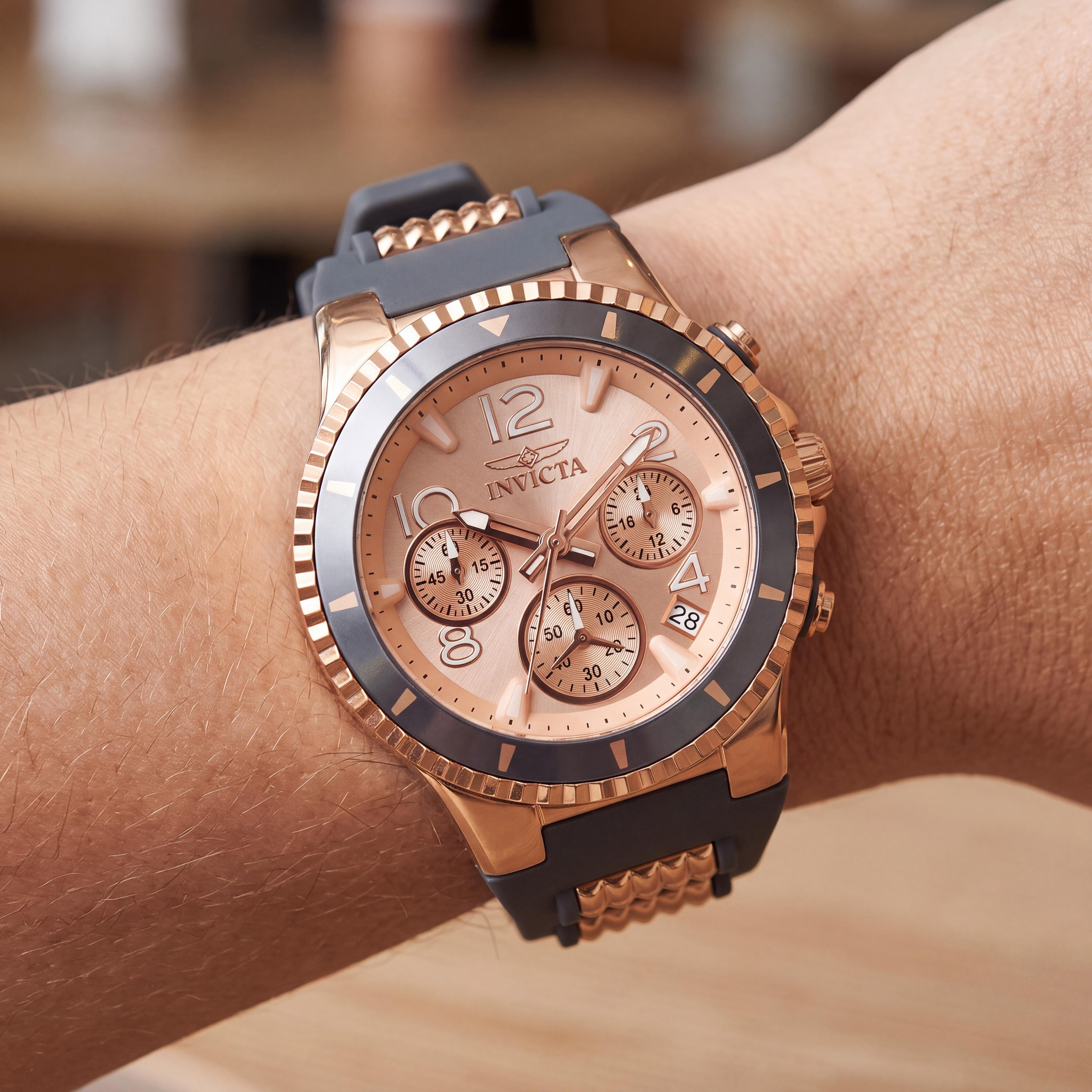 Reloj Invicta BLU de Cuarzo para Mujer, Caja de Acero Inoxidable de 39mm, Esfera Oro Rosado, Brilla en la Oscuridad, Resistente al Agua 10 Bar, Photo 3