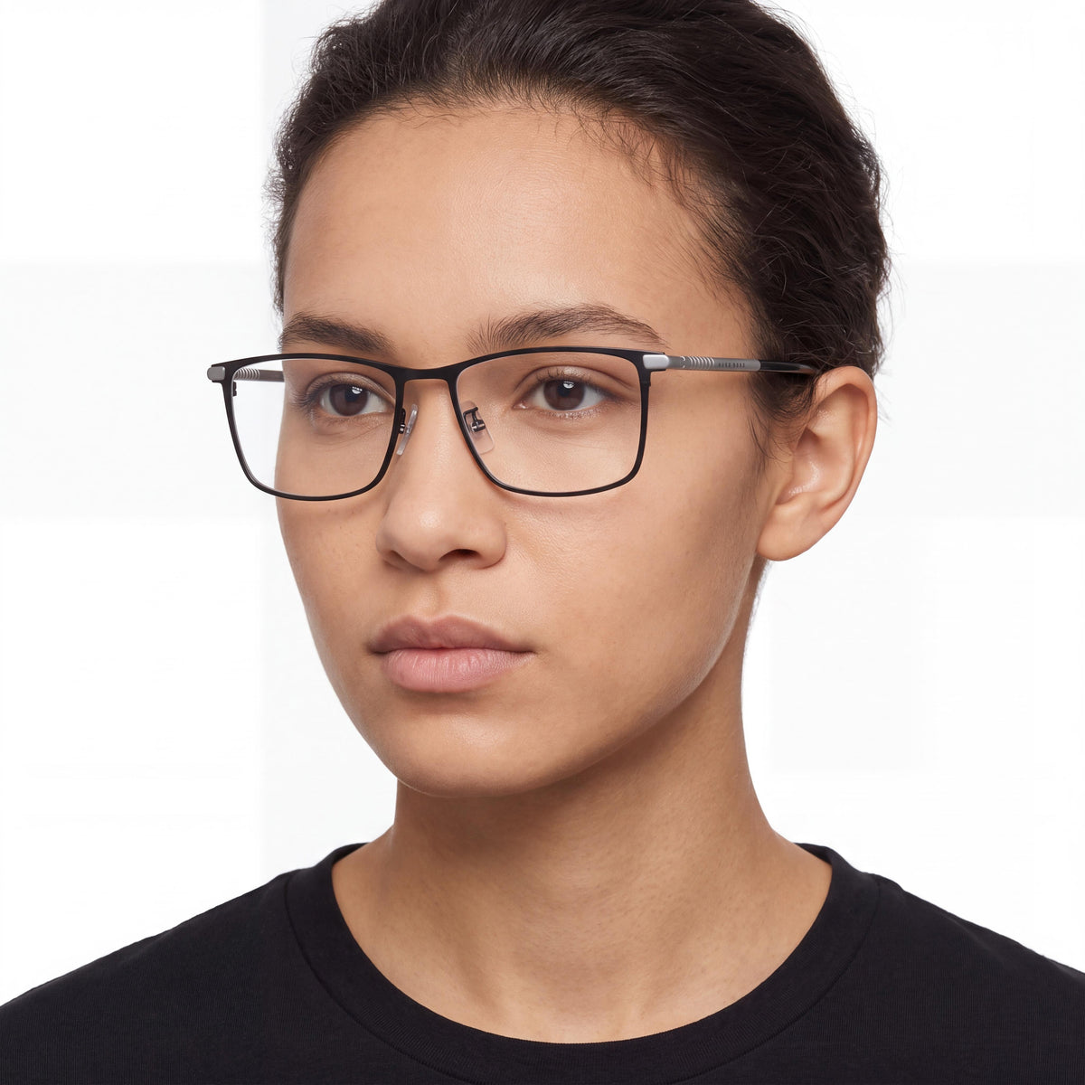 Hugo Boss BOSS 1226/F Unisex Eyewear with Matte Black Titanium Frame, Polycarbonate Lenses, 56mm Lens Width, Photo 4