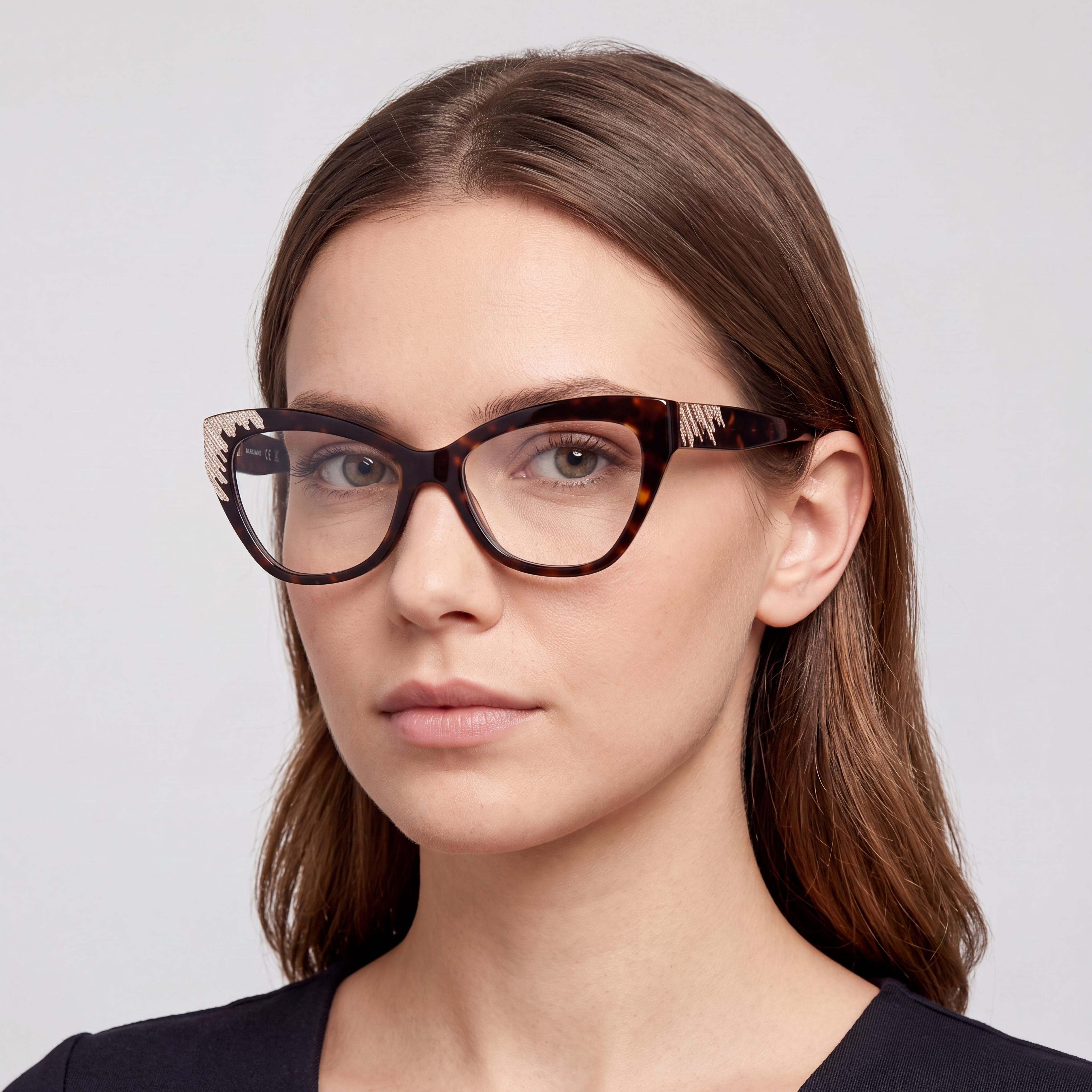 GUESS by Marciano Gm50037 Women's Dark Havana Plastic Eyeglasses Frames, Size 53-17-140, Photo 4