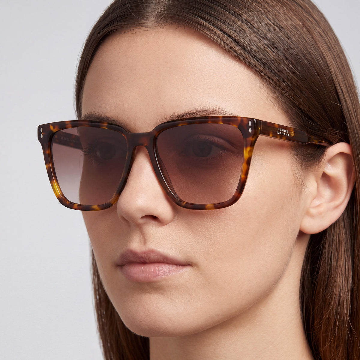 Gafas de sol Isabel Marant Thin Fancy de acetato para mujer, montura de acetato en Marrón Habana, ancho de lente 58 mm, Photo 4