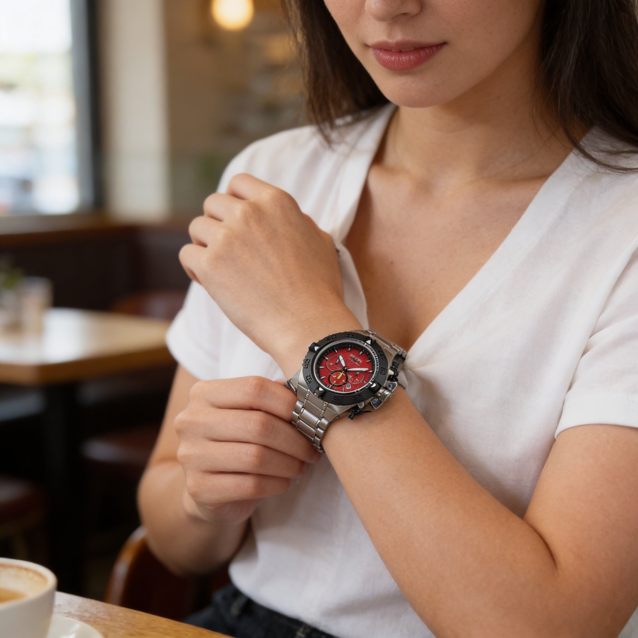 Reloj Invicta Subaqua - Noma IV 48199 de acero inoxidable, cronógrafo de cuarzo, esfera roja, 50 mm, Photo 4