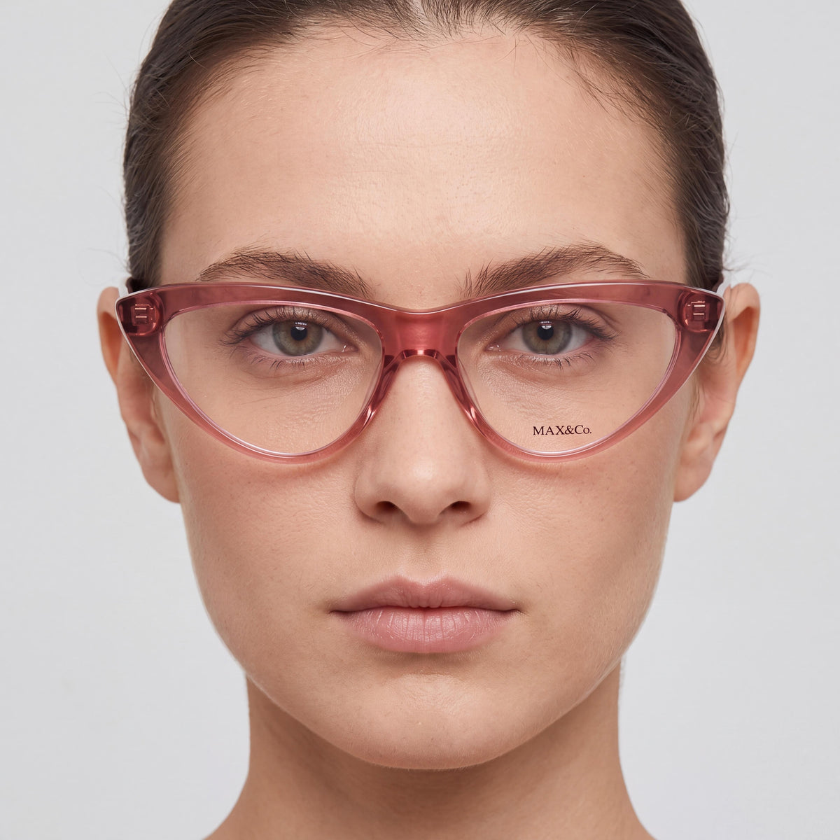 Max&Co. Modern Women's Red Plastic Eyeglasses Frame with Lens Width 54mm, Bridge Width 15mm, Temple Length 140mm, Photo 4