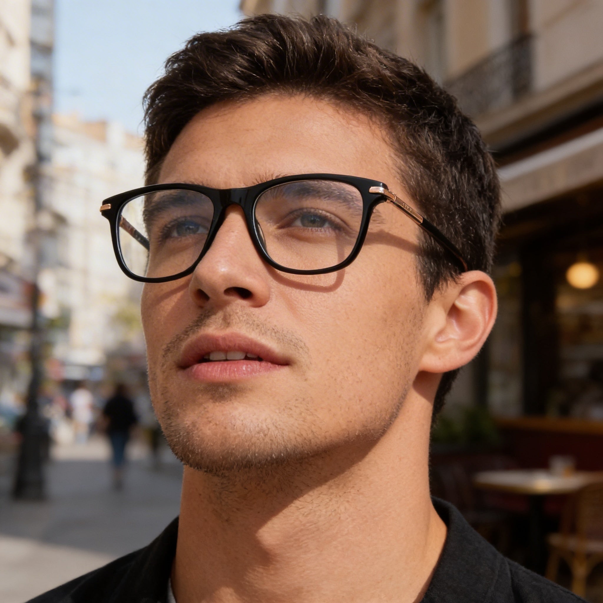 Gafas de sol Adidas Originals Navigator de plástico negro brillante y negro mate para hombre con lentes transparentes de demostración, aptas para prescripción médica - 52 mm, Photo 4