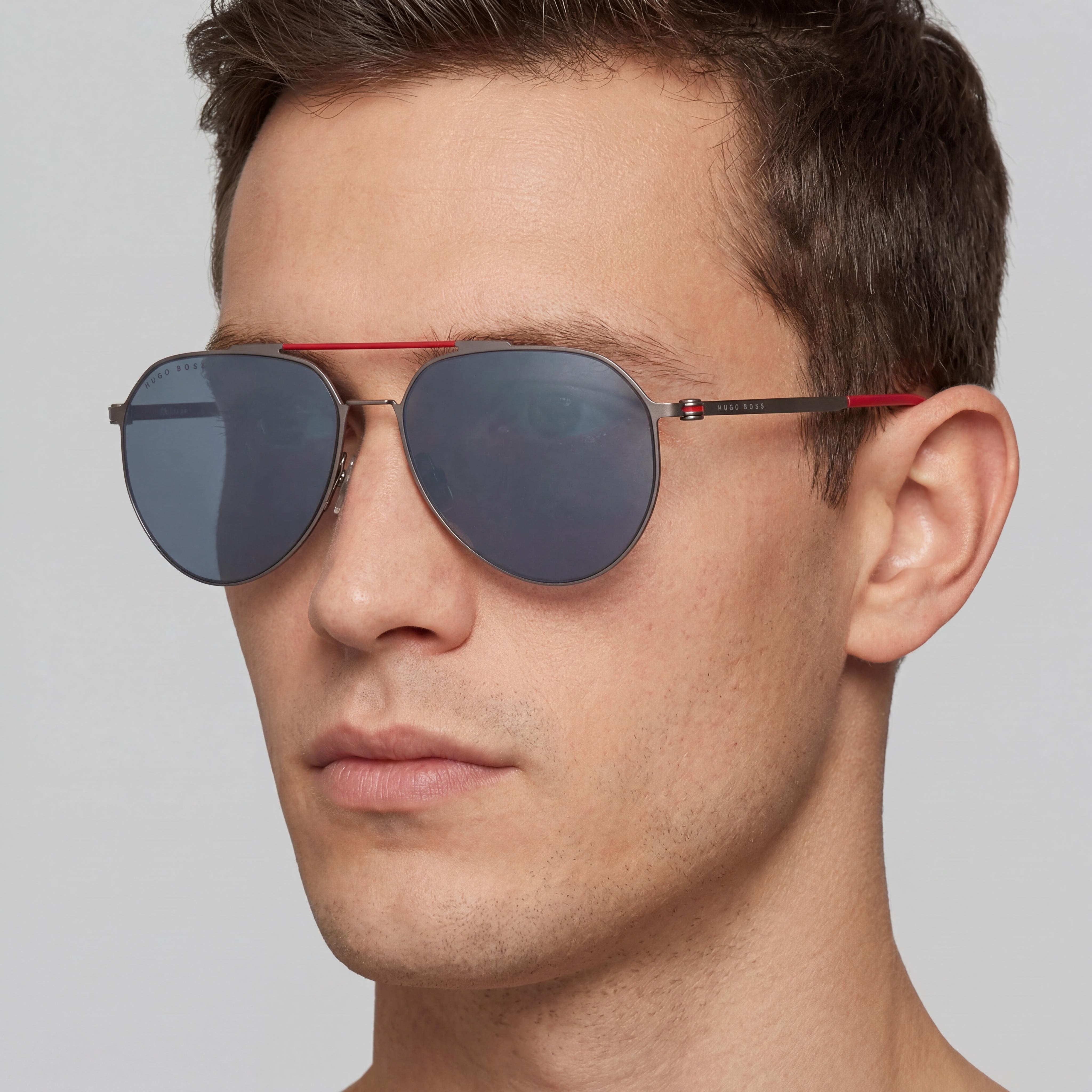 Hugo Boss BOSS 1404/F/SK Matte Ruthenium Sunglasses for Men, 61mm, Photo 5