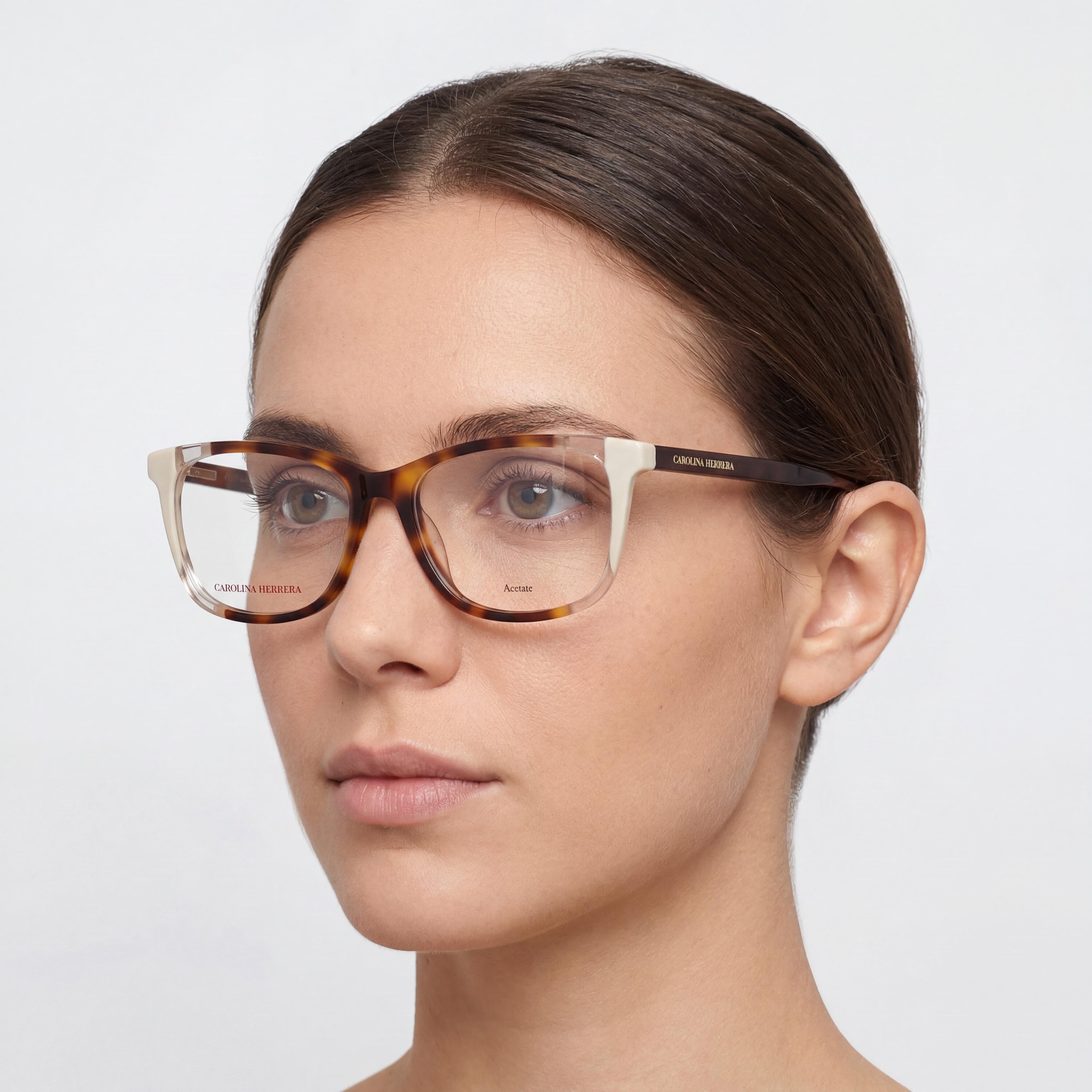 Gafas de sol para mujer Carolina Herrera CH 0066 con montura de acetato marfil Havanna y lentes de policarbonato, 53mm, Photo 3