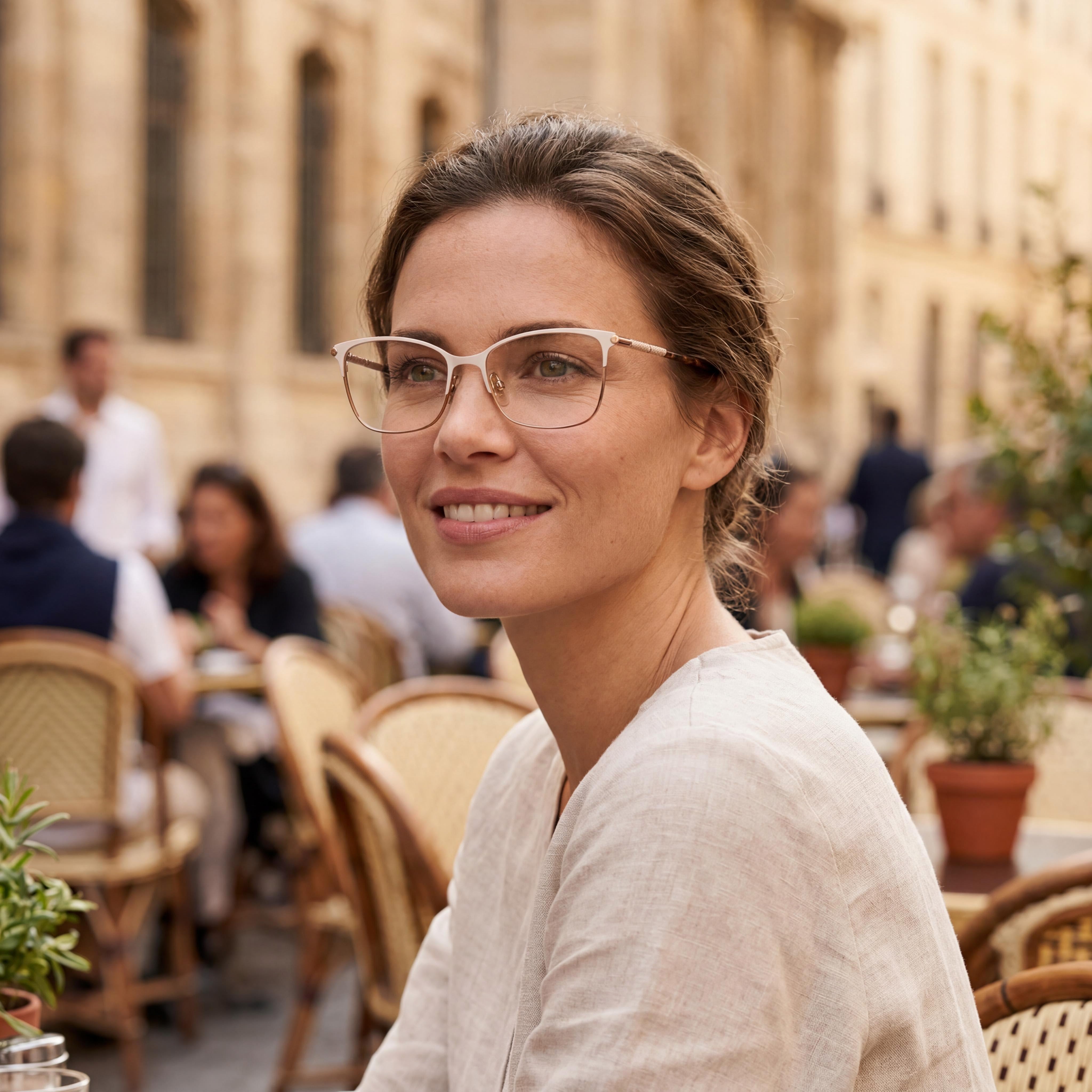 Carolina Herrera Classic Eyeglasses for Women, featuring Gold Pink Metal Frame and 54mm Lens Width, Photo 5
