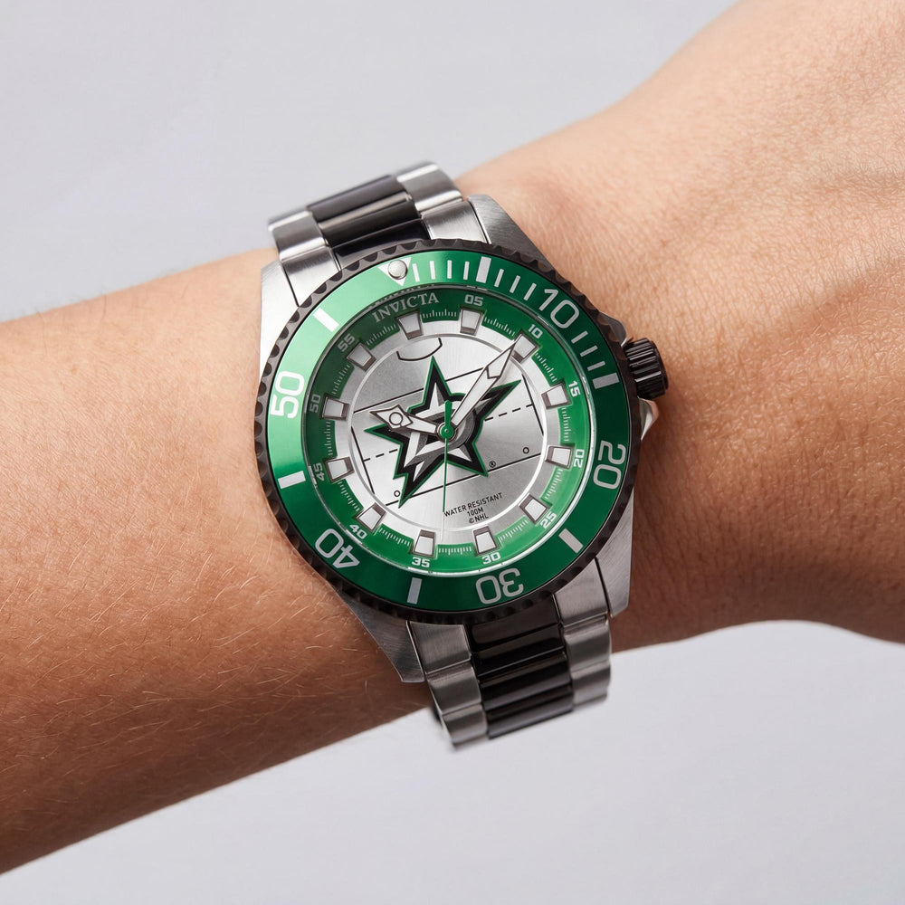 Reloj Invicta NHL para mujer IN-42213-AMZUK, negro y plateado, resistente al agua, cristal Flame Fusion