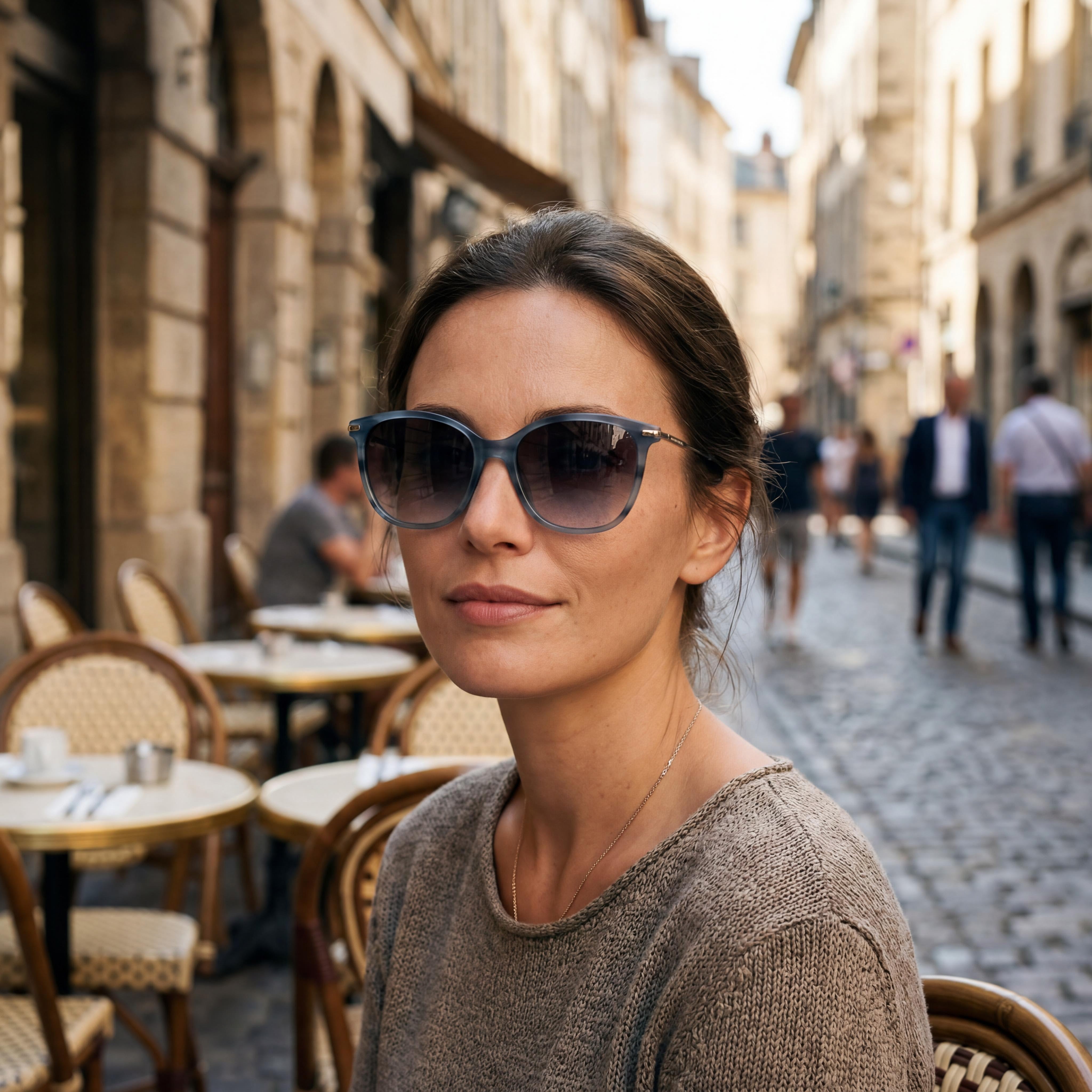 Longchamp LO660S Women's Casual Plastic Marble Blue Non-Polarized Sunglasses 54mm, Photo 5