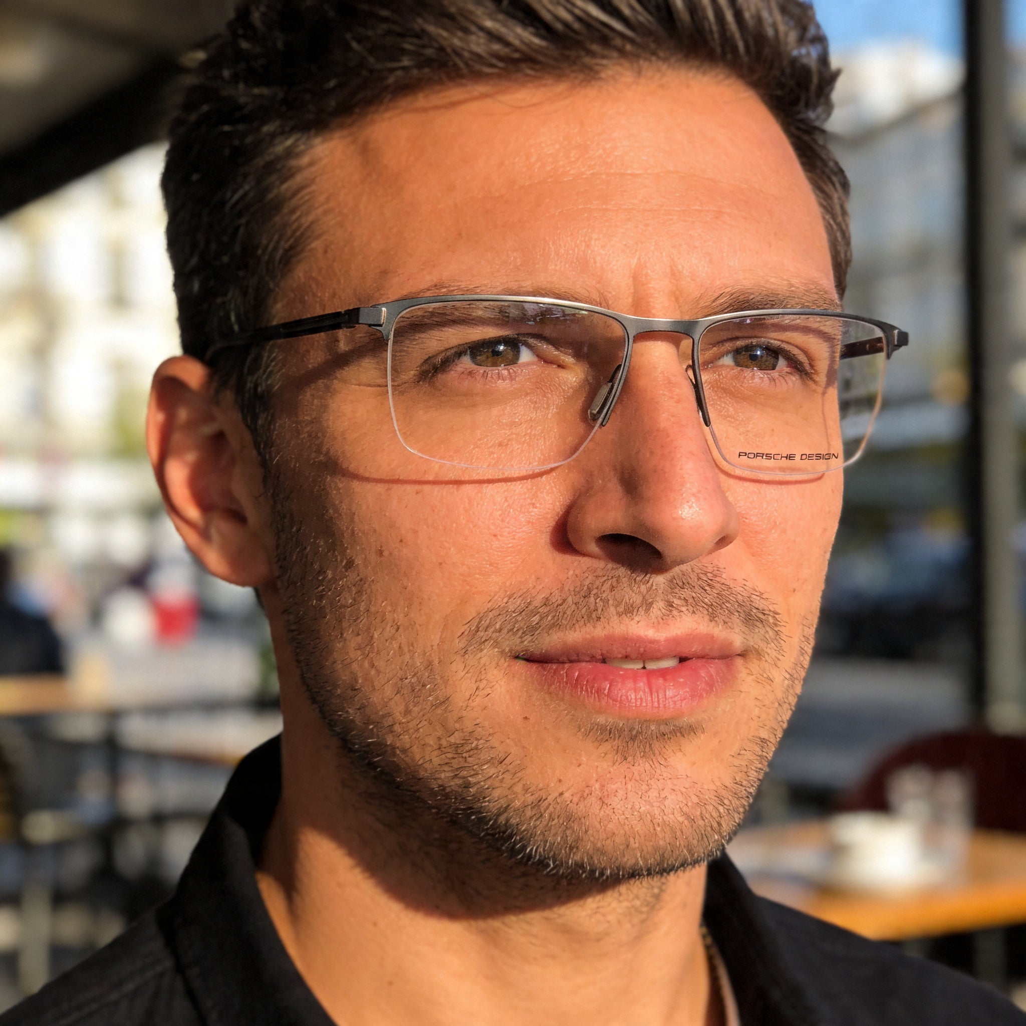 Gafas casuales de metal Porsche Design P8371 para hombre en color gris con lentes de policarbonato transparentes de 54 mm de ancho de lente, Photo 4