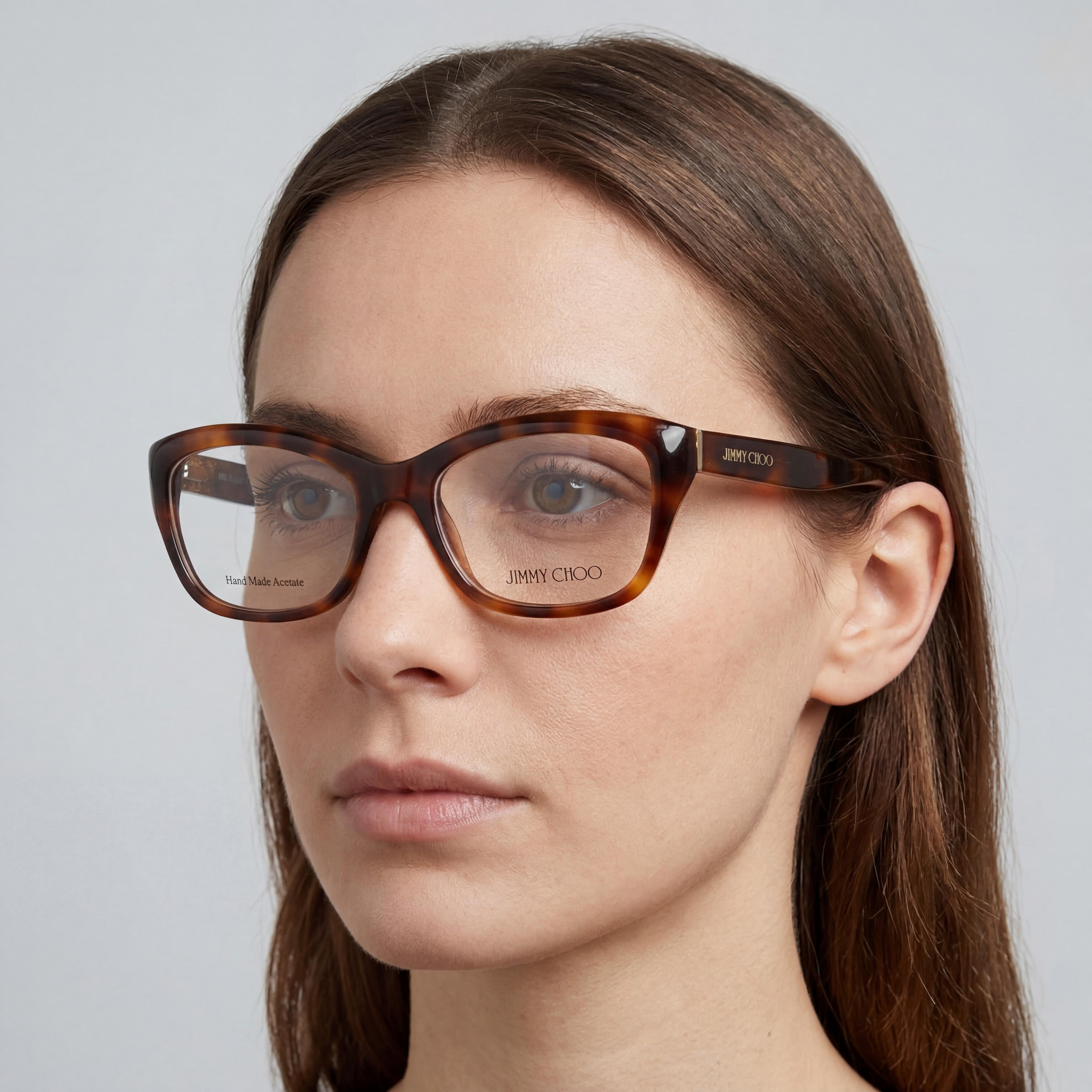 Jimmy Choo Women’s Eyeglasses 82, Havana Gold Plastic Frame, 52mm Lens, 17mm Bridge, 140mm Temple, Photo 3