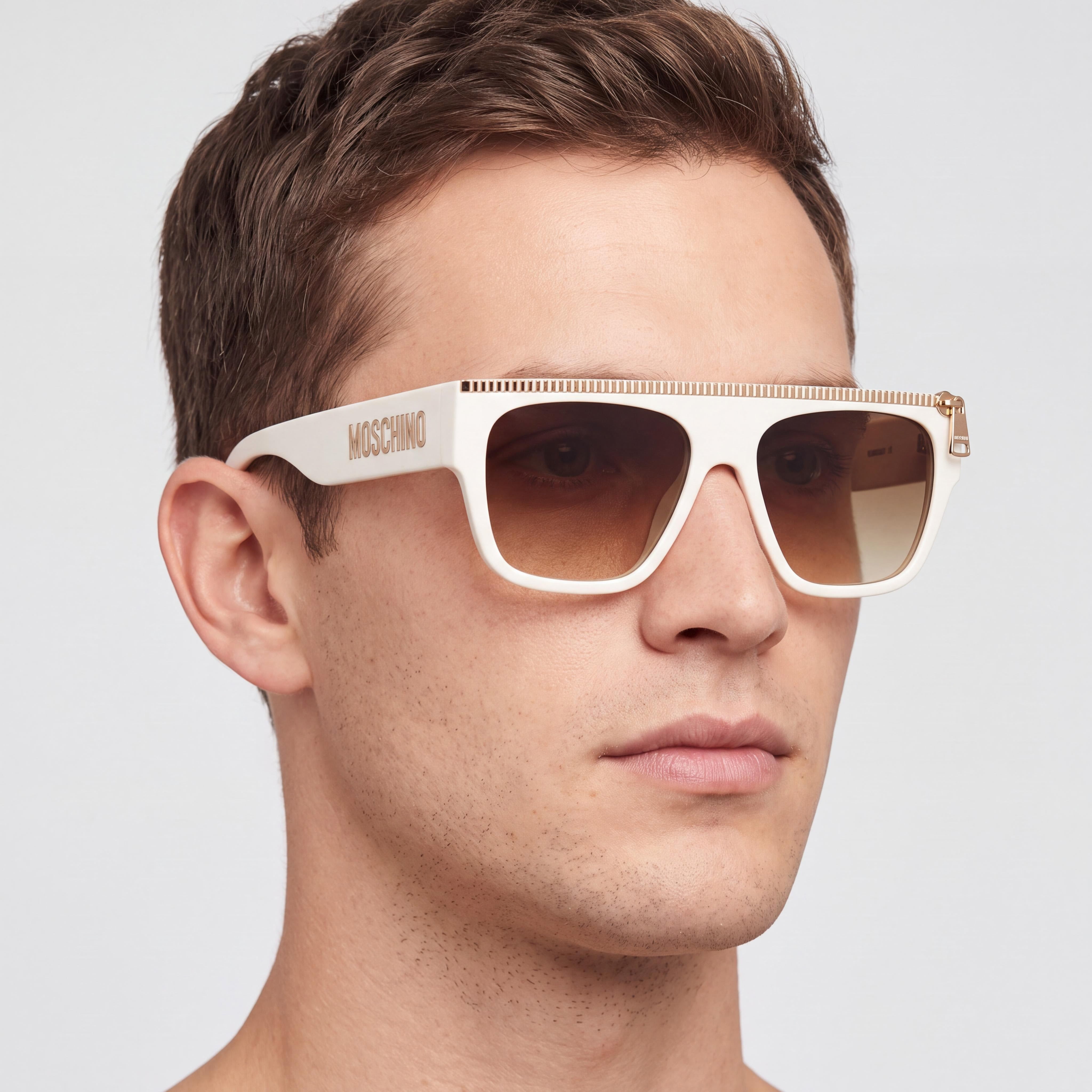 Moschino Casual Men's Ivory Polyamide Inj-GRIL. Frame, Non-Polarized Brown Shaded Lenses 56-16-145, Photo 5