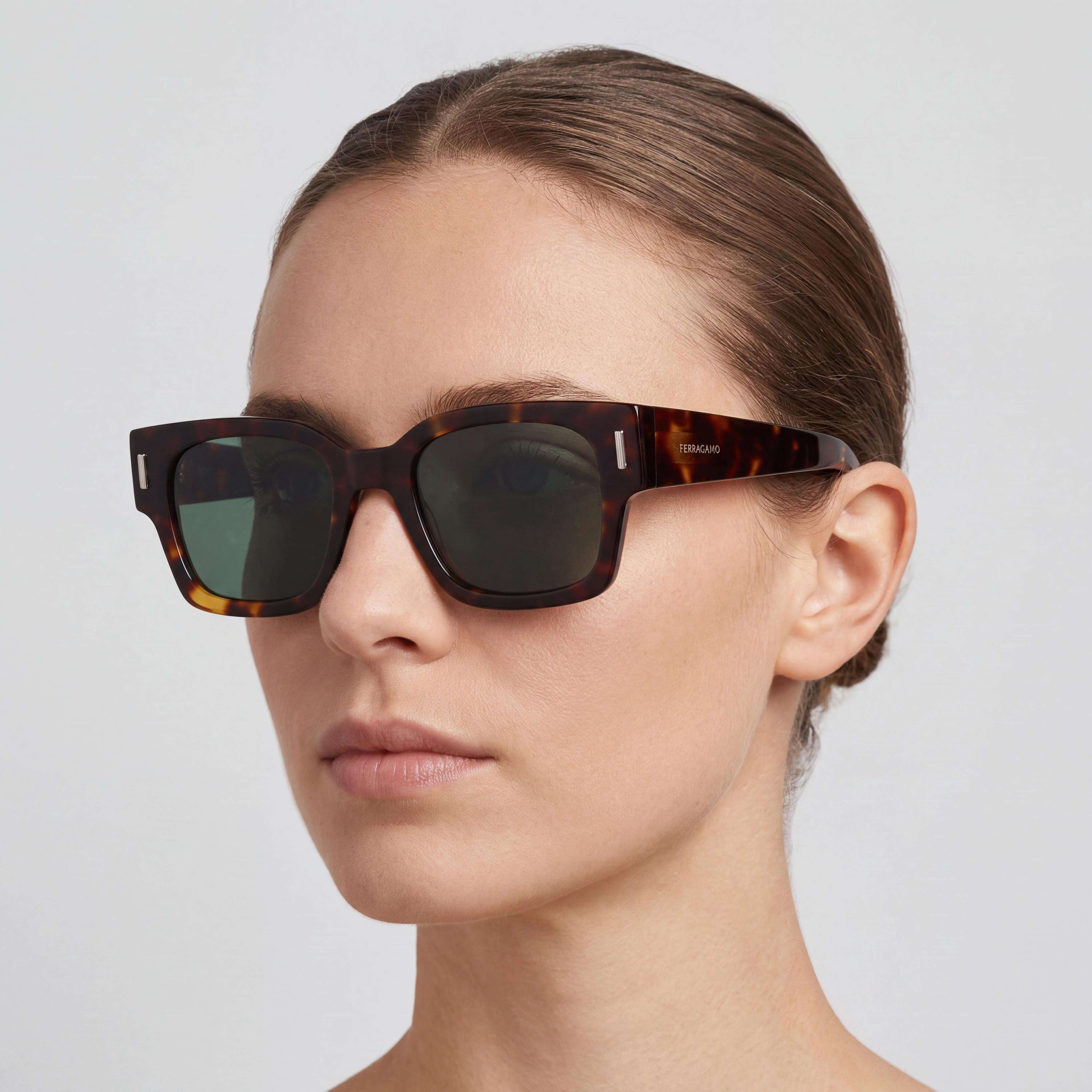 Salvatore Ferragamo Modern Women’s Dark Tortoise Acetate Sunglasses 52mm, Photo 5