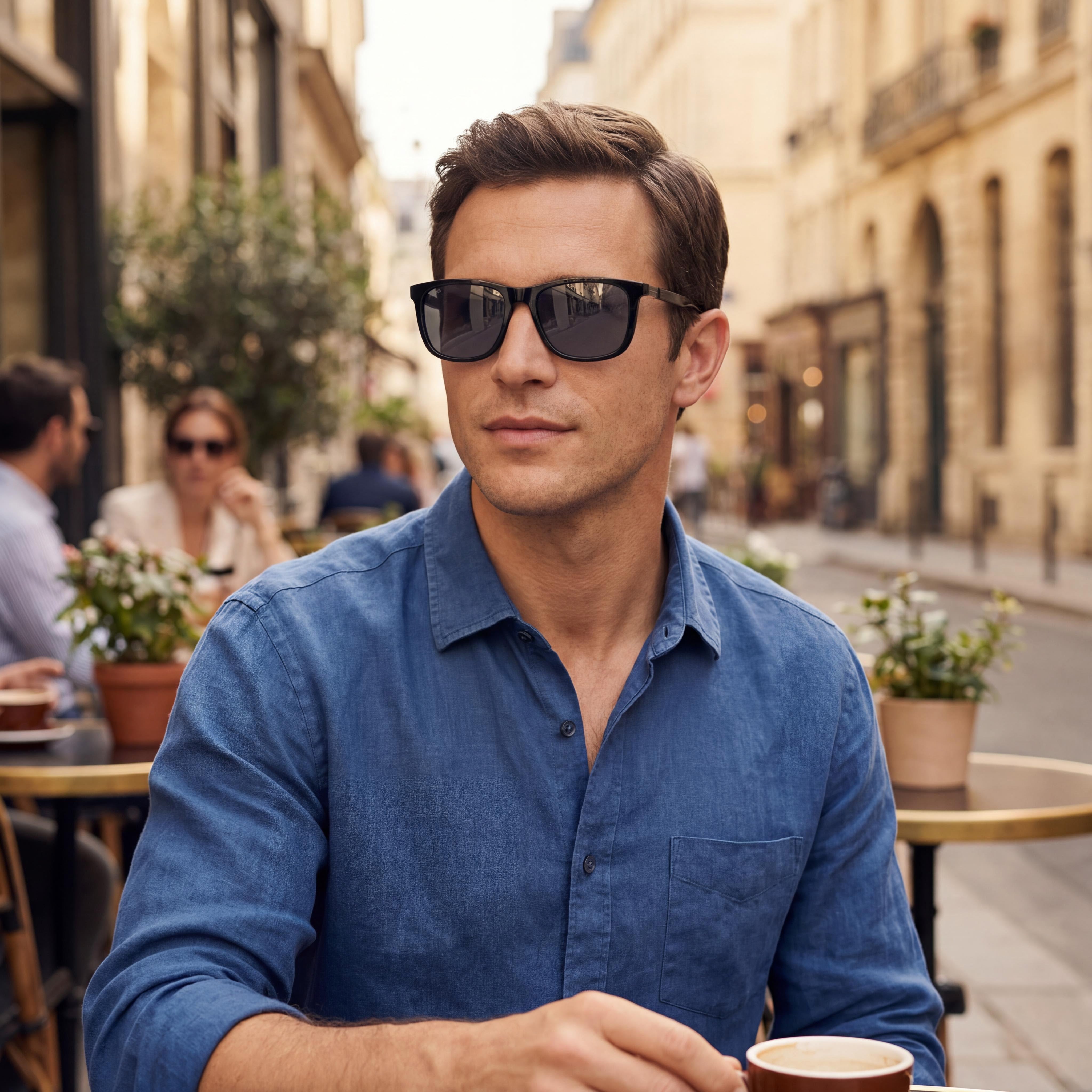Hugo Boss Men's BOSS 1617/F/S Rectangular Black Grey Polyamide Frame Sunglasses with Grey UV Protection Lenses, 59mm, Photo 6