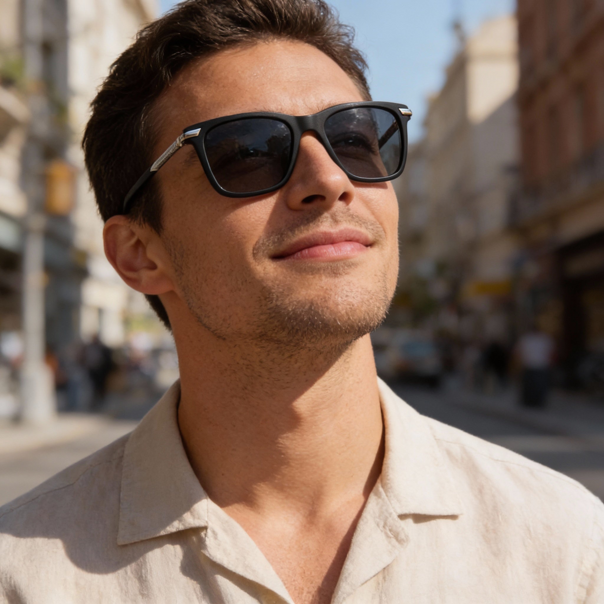 rag & bone Modern Men’s Acetate Frame Sunglasses with Matte Black Polycarbonate Lenses, 56mm Lens Width, Photo 3
