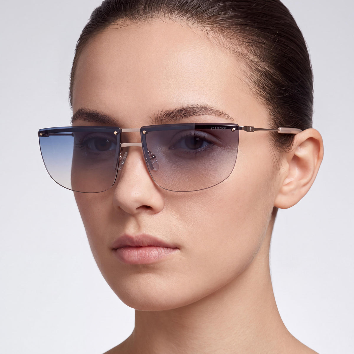 GUESS Casual Unisex Metal UV Protection Sunglasses Gold Gradient Blue 66mm, Photo 3