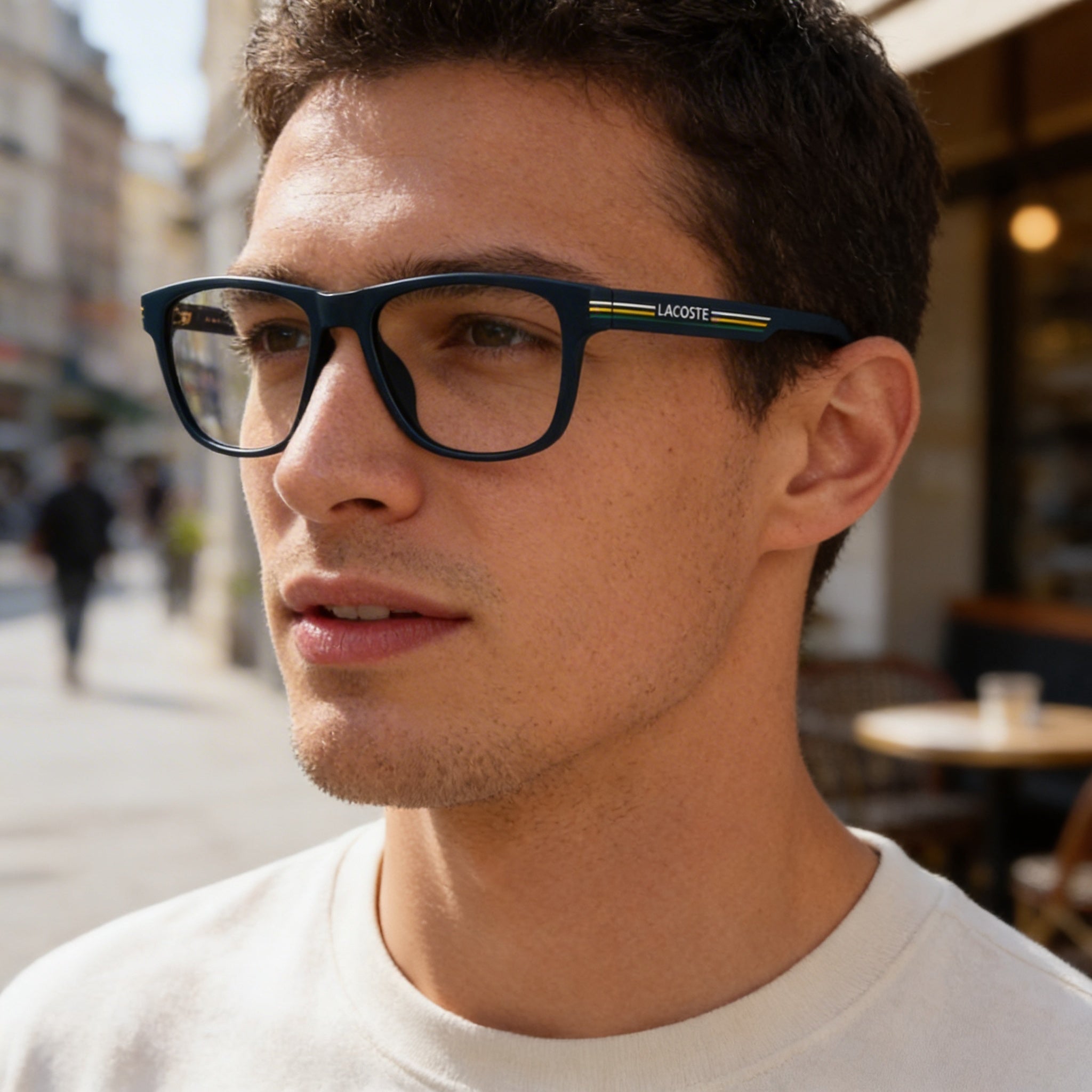 Lacoste Casual Men's Sunglasses with Injected Matte Blue Frame and Polycarbonate Lenses, 54mm, Photo 4