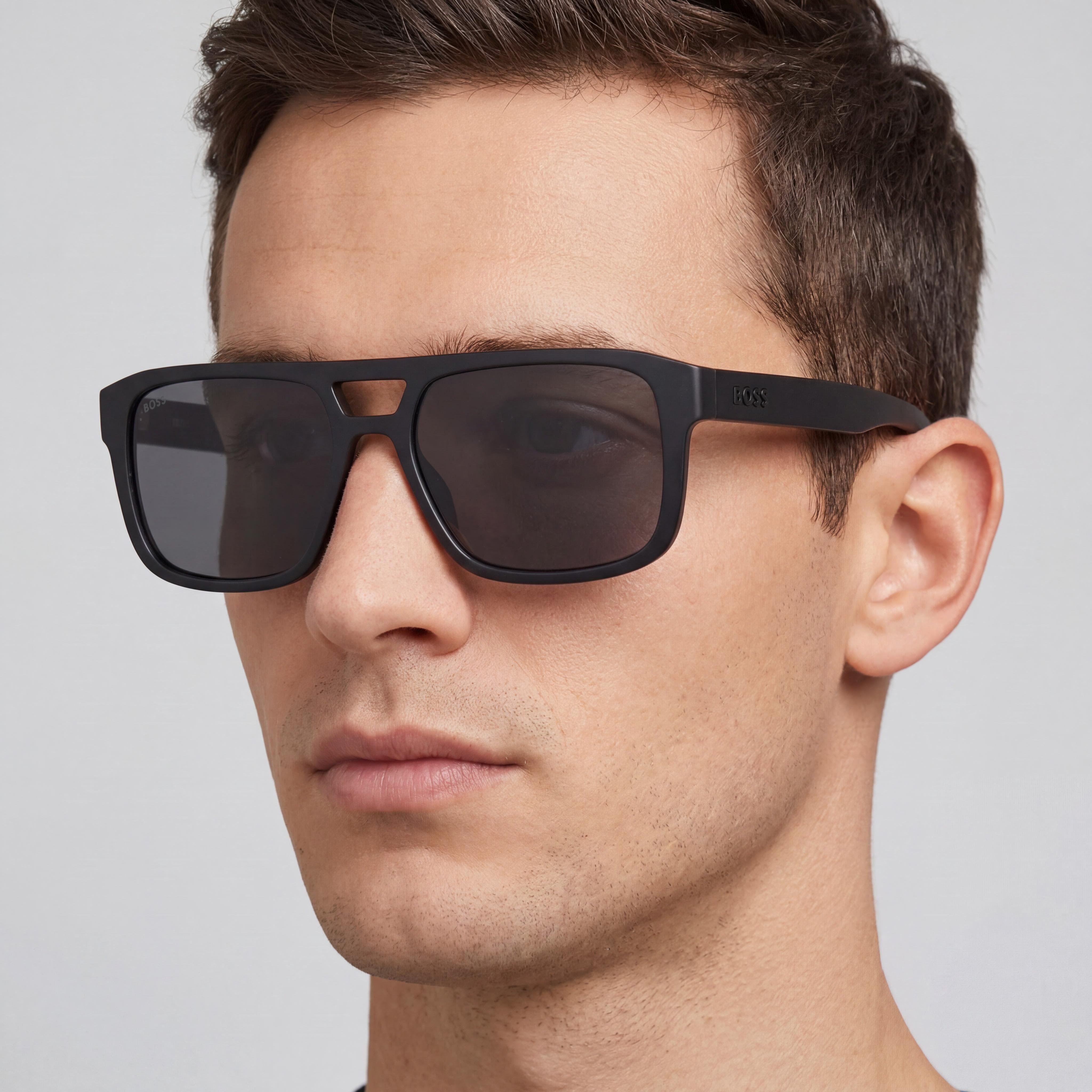 HUGO BOSS BLACK Gafas de sol informales para hombre negras de CELULOSA ECO P.INJ UV 300 no polarizadas 43,9mm, Photo 5