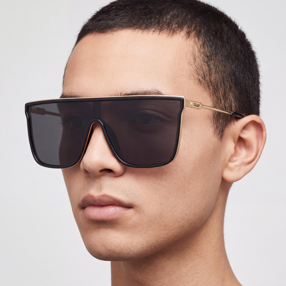 QUAY AUSTRALIA Nightfall Remixed Unisex Oversized Black Polarized Sunglasses, UV Protected, 138mm, Photo 5