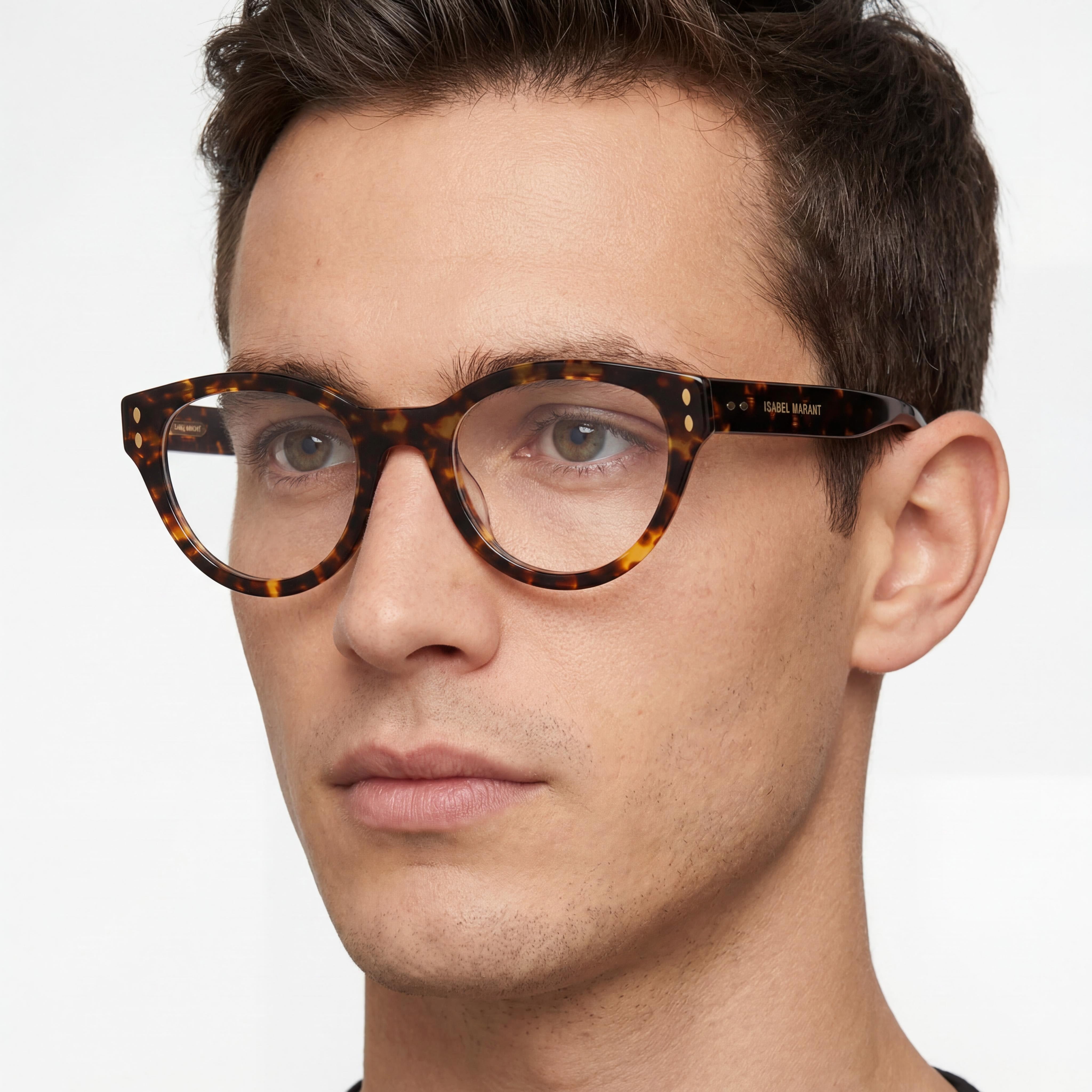 Gafas ópticas unisex Isabel Marant Im0042g ovaladas con montura color Habana, acetato y lente de 50 mm de ancho., Photo 4