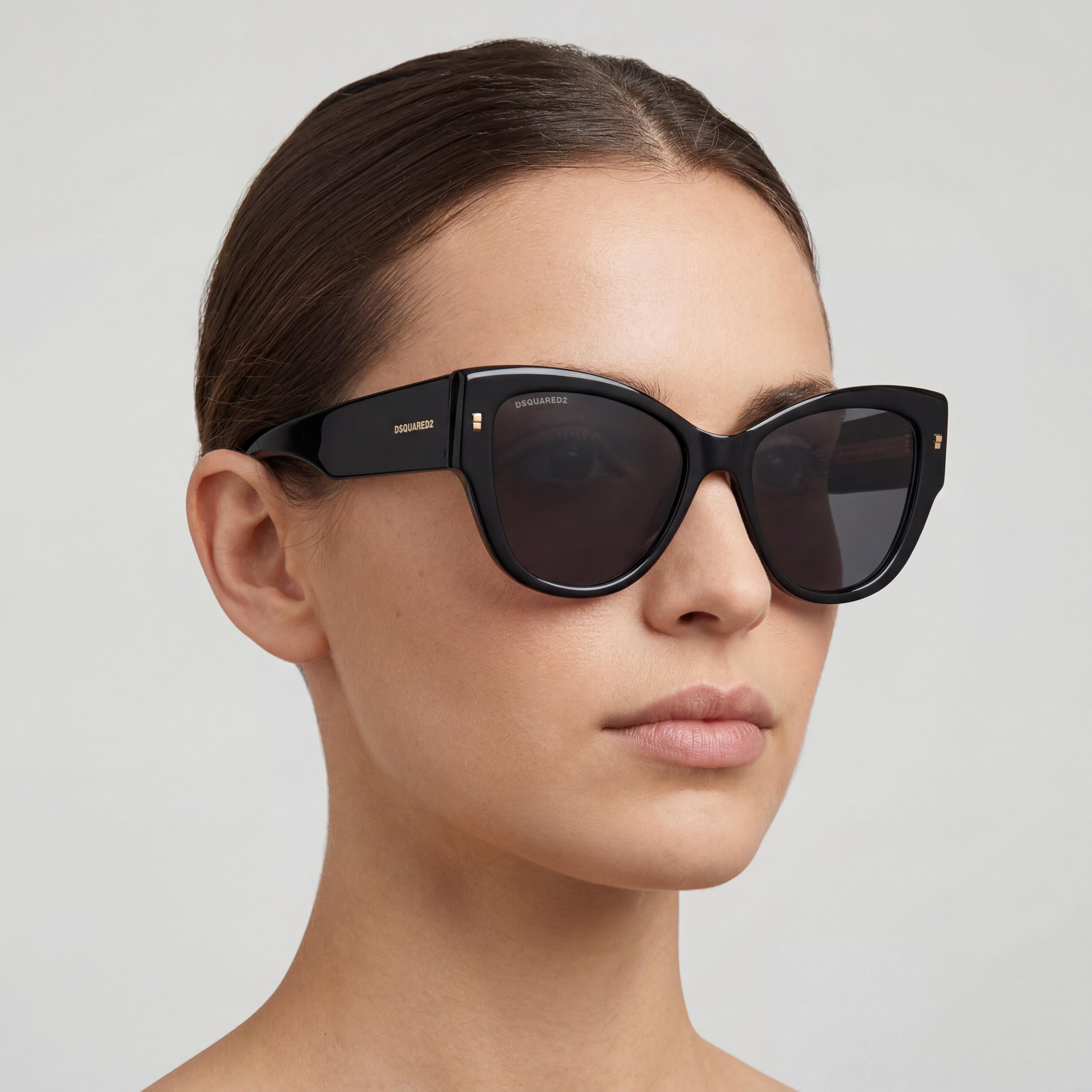 Dsquared2 D2 0016/s Women's Casual Acetate Frame Black Gold Polycarbonate Non-Polarized UV Protection Sunglasses 56mm, Photo 5