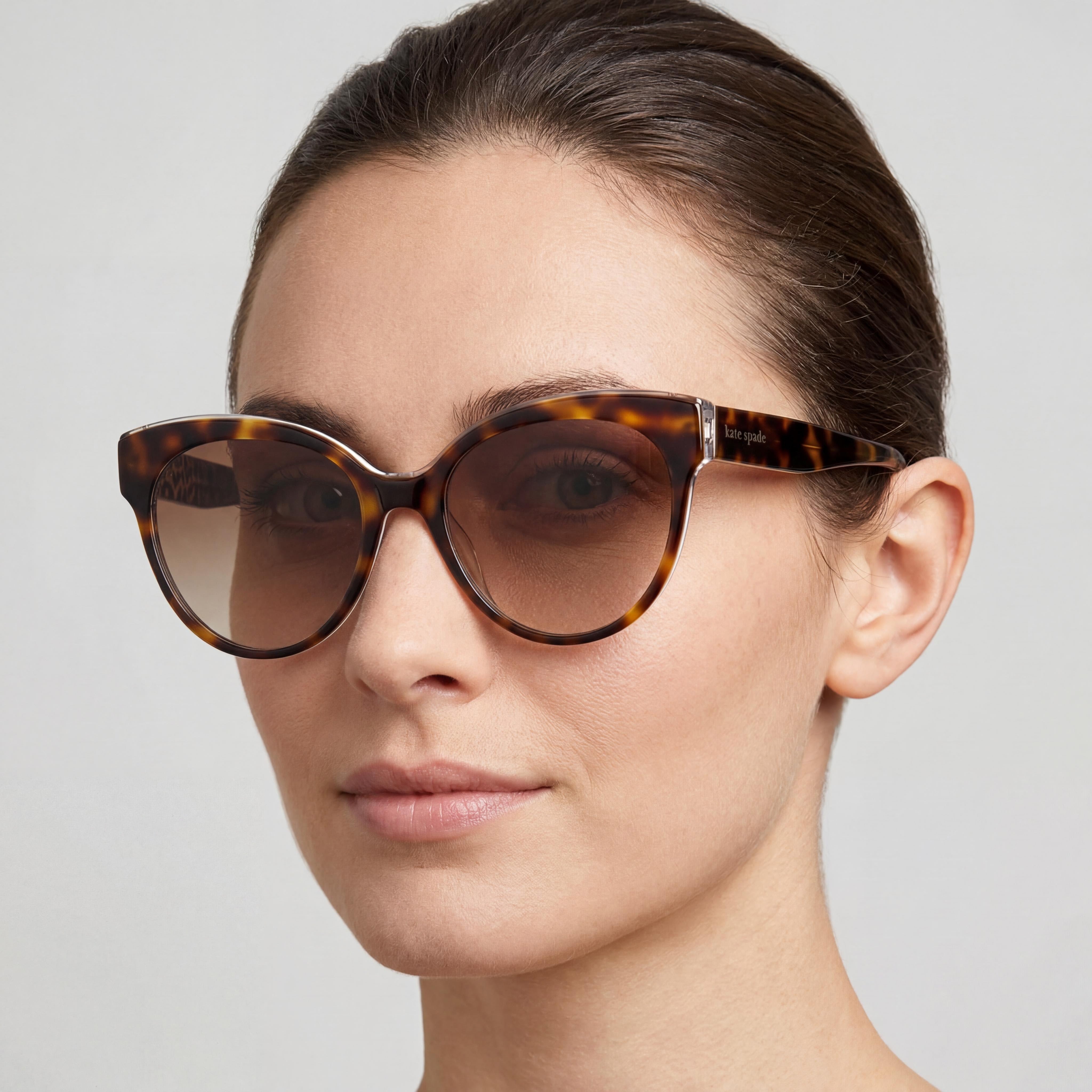 kate spade new york Aubriella/G/S Women's Havana Brown Plastic Non-Polarized UV Protection Sunglasses 55mm, Photo 4