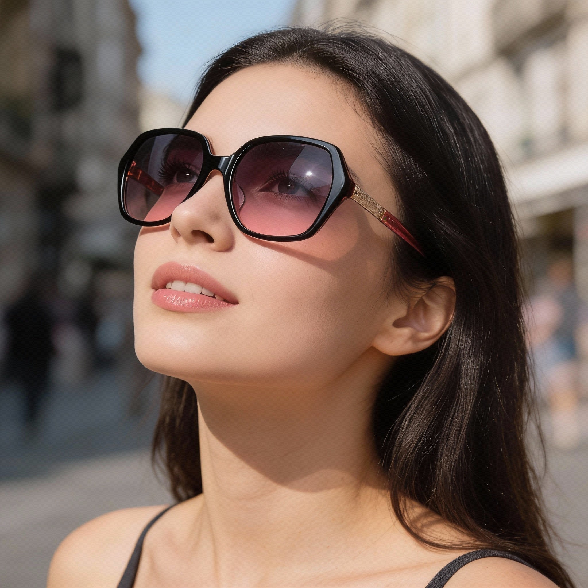 Gafas de sol Kate Spade New York Contemporary para mujer, montura de acetato, color negro, rosa y gris, protección UV, 57 mm, Photo 4