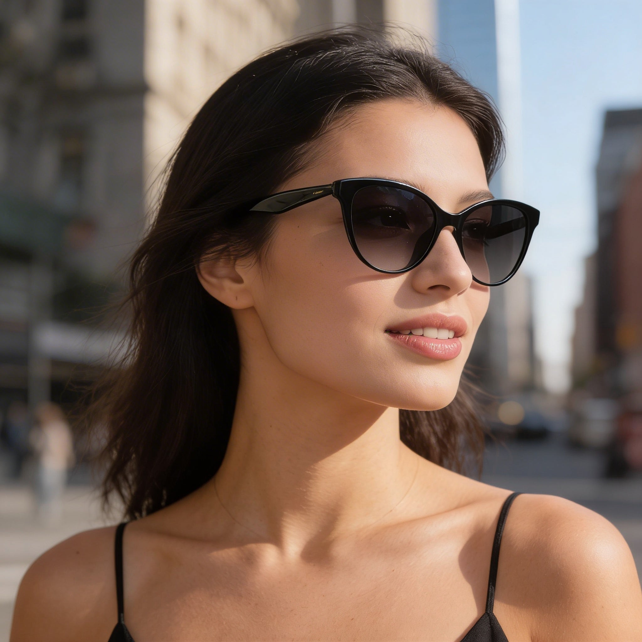 Ferragamo SF1073S Women's Black Plastic Cat Eye Grey Gradient Sunglasses 54mm, Photo 6