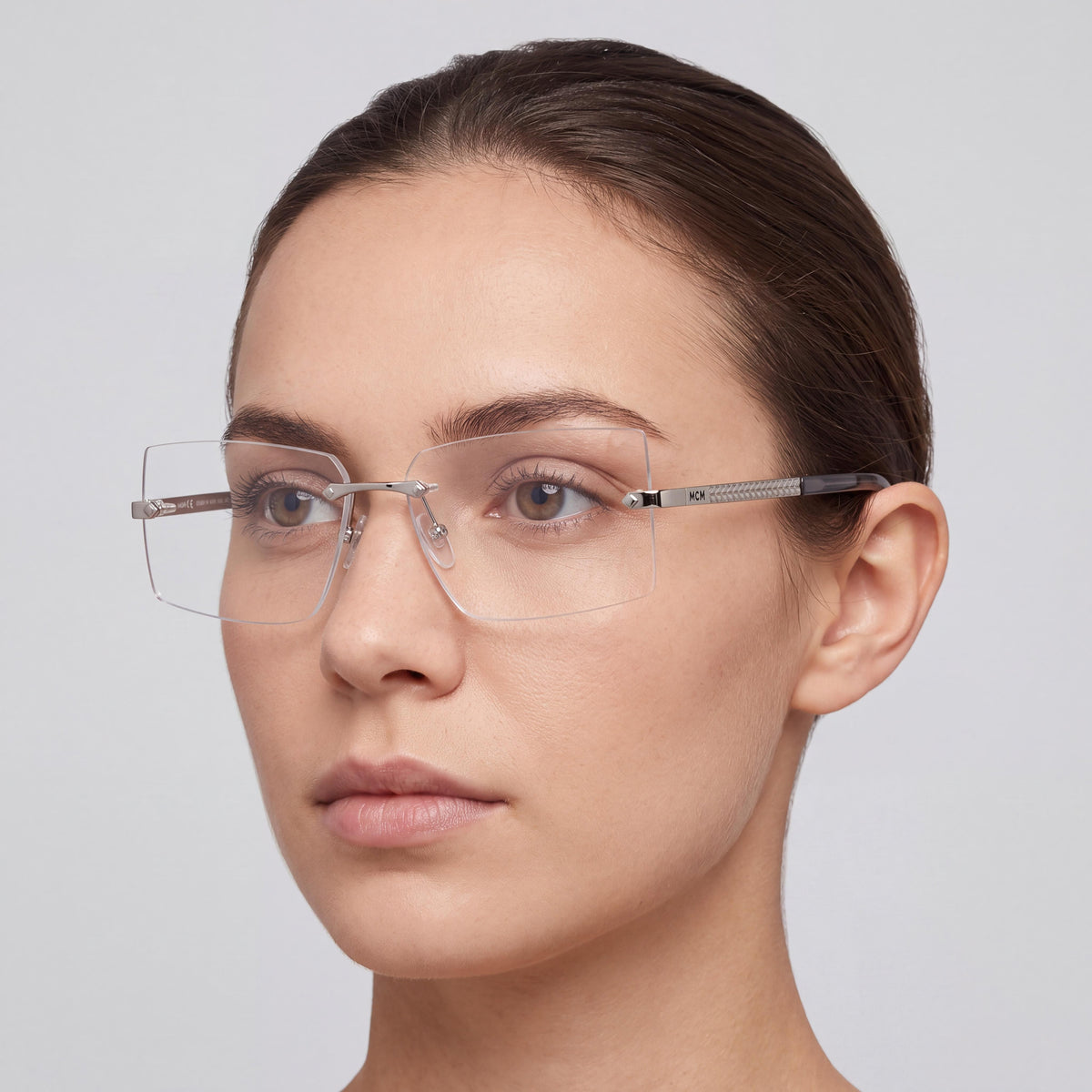 MCM WORLDWIDE Casual Women's Metal Eyeglasses with Shiny Palladium Frame, Lens 56mm, Bridge 13mm, Temple 145mm, Photo 5