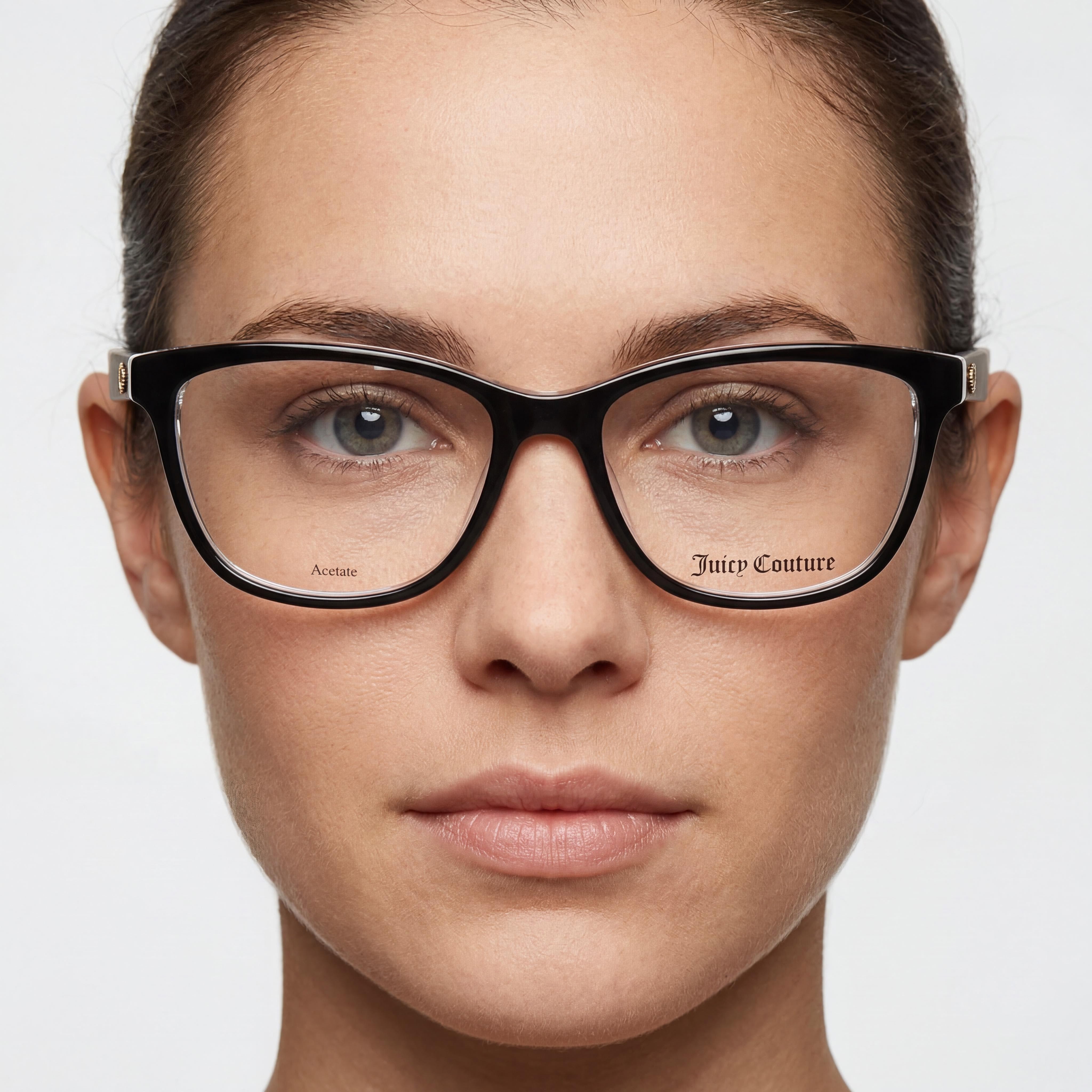 Gafas Juicy Couture Rectangulares Contemporáneas para Mujer, Montura de Acetato Negro, No Polarizadas, 53mm, Photo 5