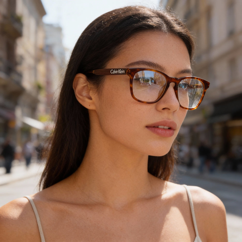Calvin Klein CK22503 Unisex Casual Square Full Rim Eyeglass Frames Blonde Havana Acetate 53mm Lens Width