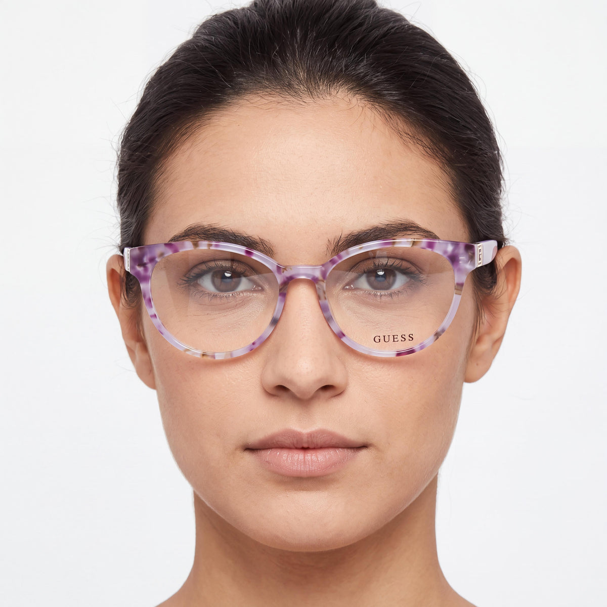 GUESS Gu2909@53083# Women's Casual Style Purple Plastic Frame Clear Lens Sunglasses, Size 53-17-140mm, Photo 3