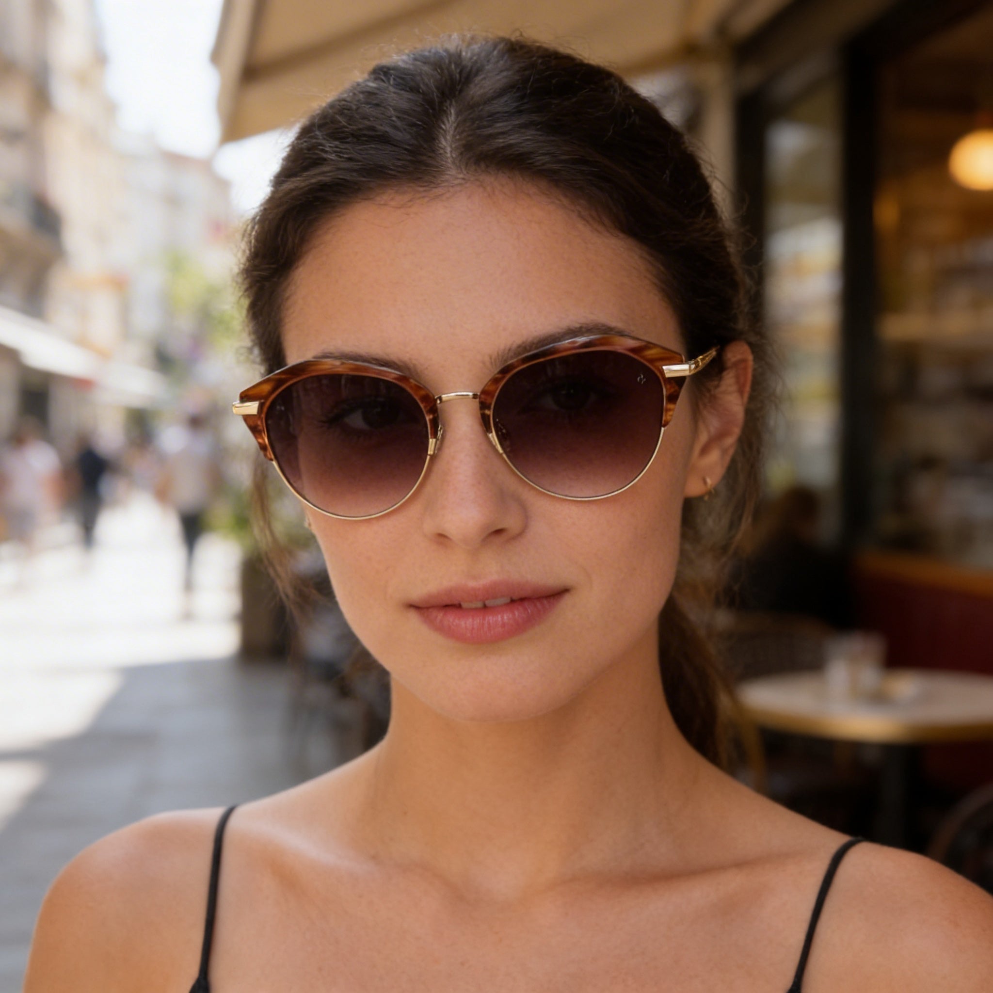 Gafas de sol de acero inoxidable para mujer Modern Heritage de rag & bone, color burdeos, rosa cuerno, 55 mm, con protección UV, Photo 6