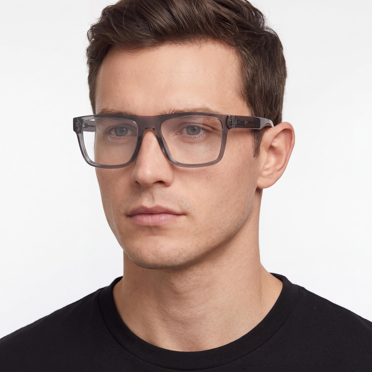 Gafas graduadas rectangulares para hombre HUGO BOSS 1652, montura gris de ECO CELLULOSE P.INJ, 53-18-145, Photo 4