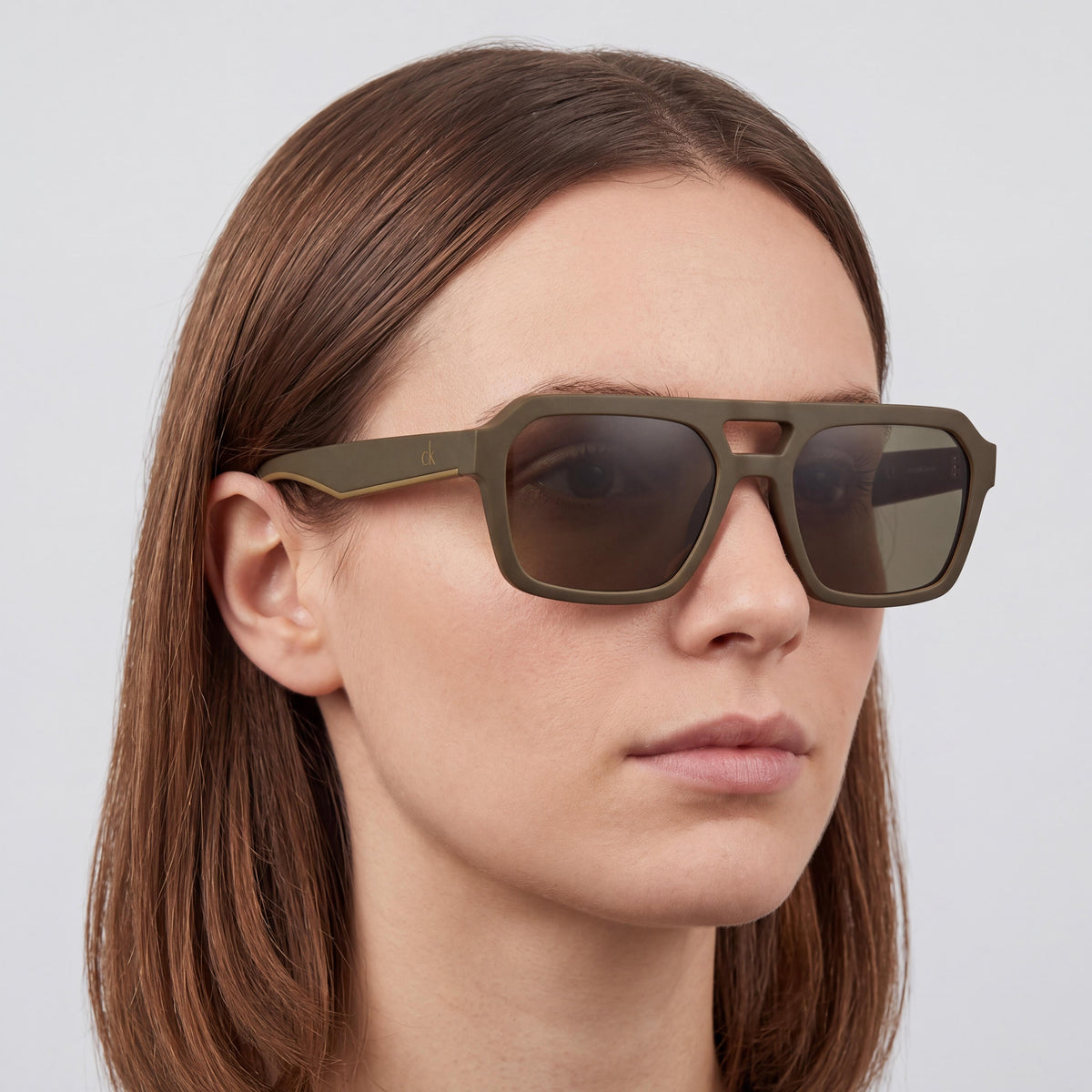 Calvin Klein Jeans Ckj25603s Women's Classic Matte Brown Plastic UV Non-Polarized Solid Brown Lens Sunglasses 56mm, Photo 5