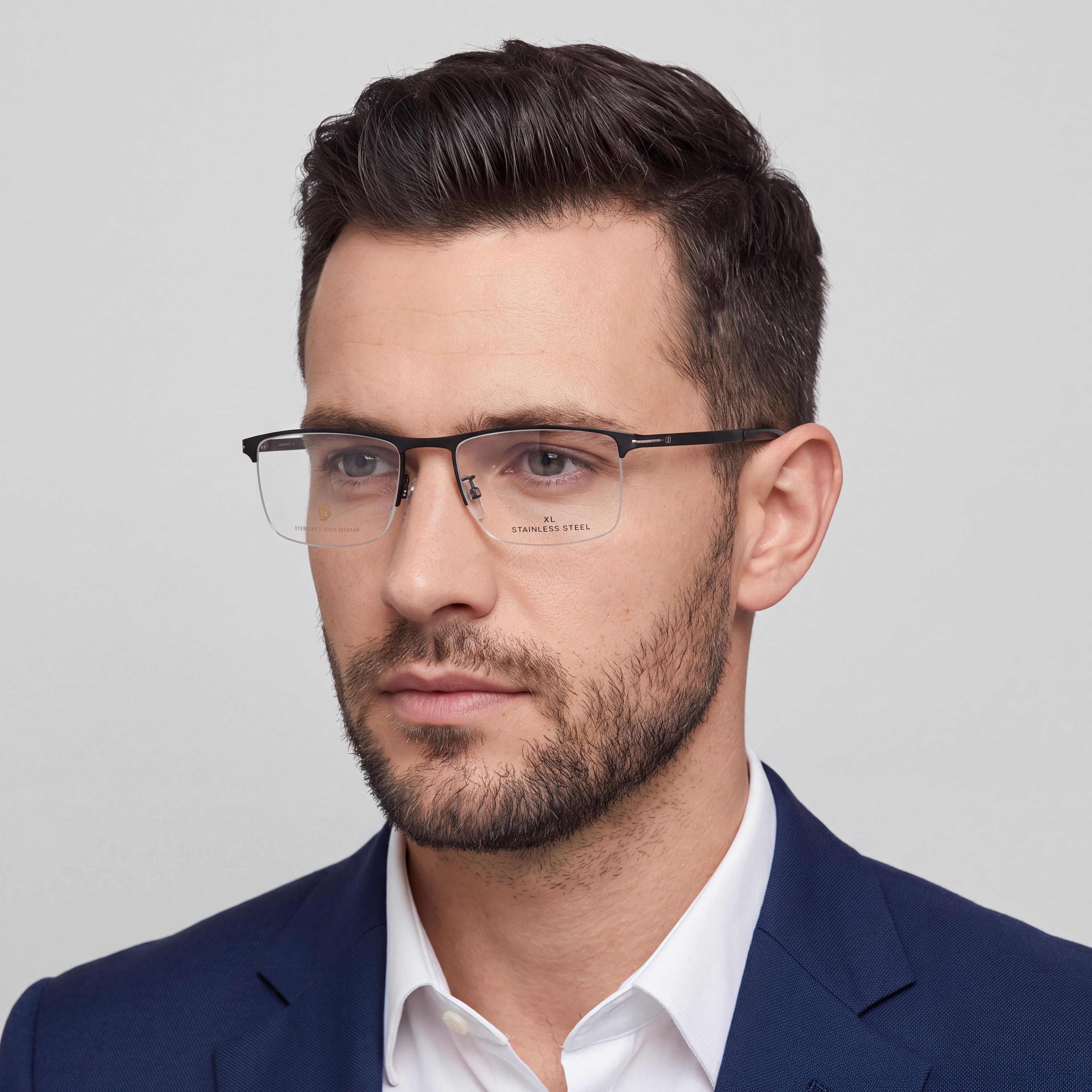 Gafas David Beckham Db 7034 para hombre, montura de metal negro mate, lentes no polarizadas, 58 mm de lente, 20 mm de puente, 150 mm de patilla, Photo 3