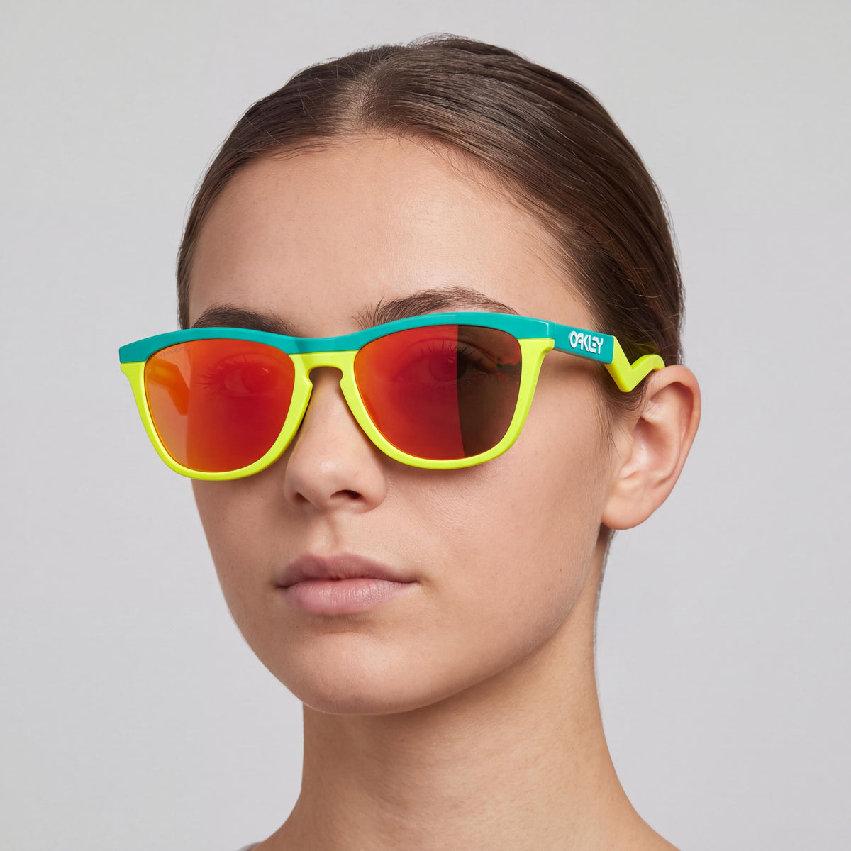 Oakley Oo9289 Unisex Round BiO-Matter Frame Celeste, Tennis Ball Yellow, Prizm Ruby, Prizm Ruby Non-Polarized UV 17mm, Photo 3