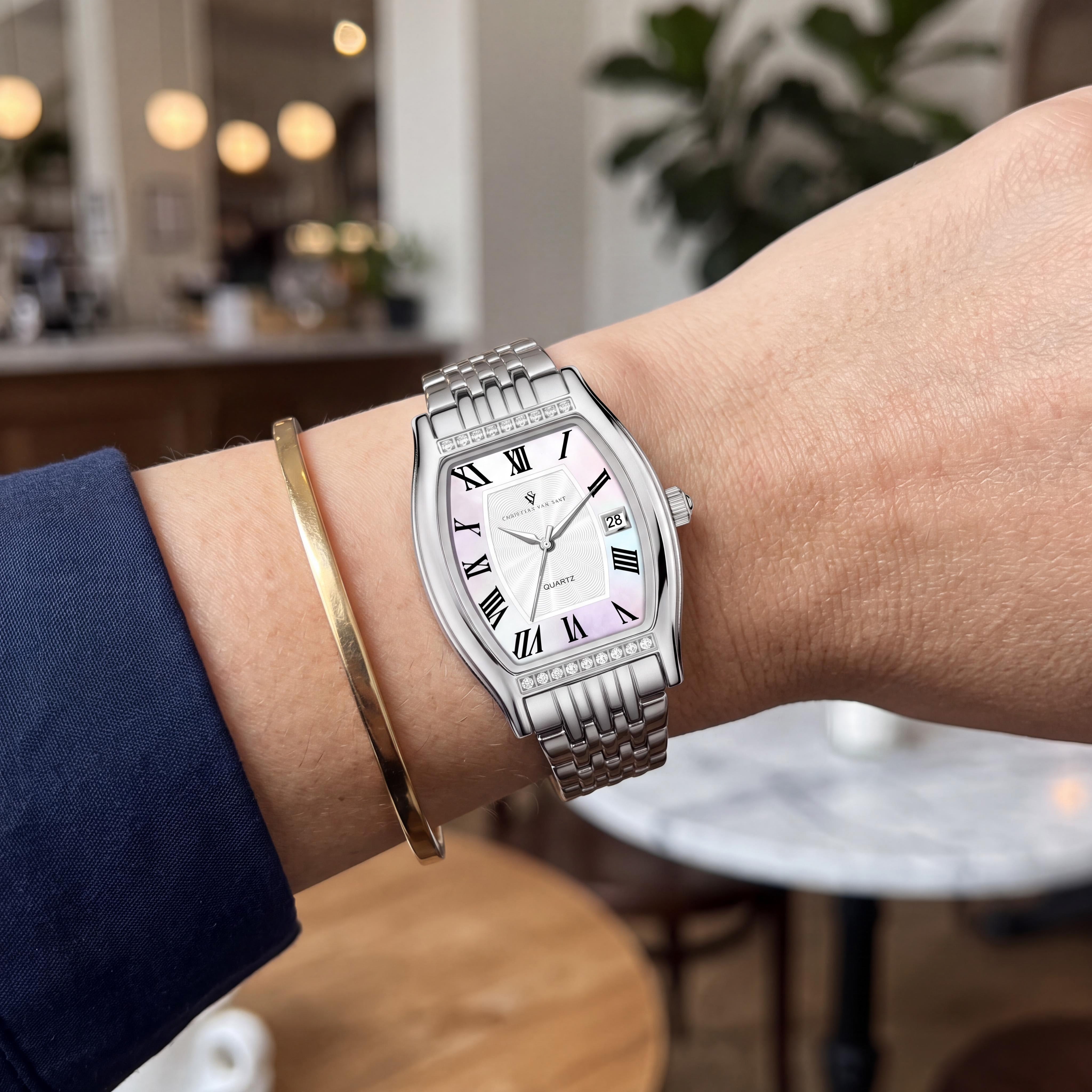 Christian Van Sant CV2450 Women's Bracelet Watch - Stainless Steel Case & Bracelet, White Dial, Quartz, Water Resistant, Photo 3