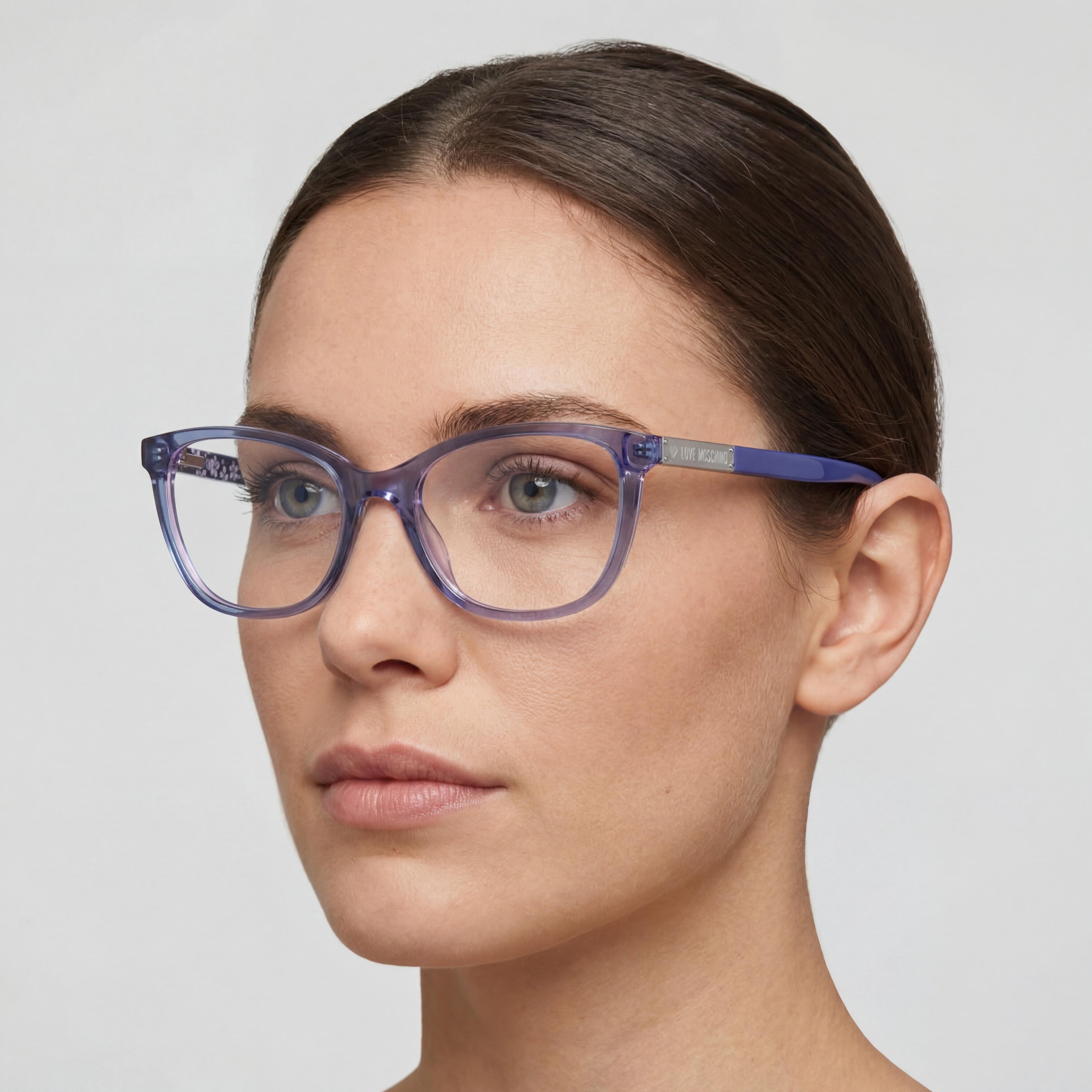 Moschino Mol575 Women's Blue Acetate Optical Eyeglasses, 53mm Lens, 18mm Bridge, 140mm Temple, Photo 5