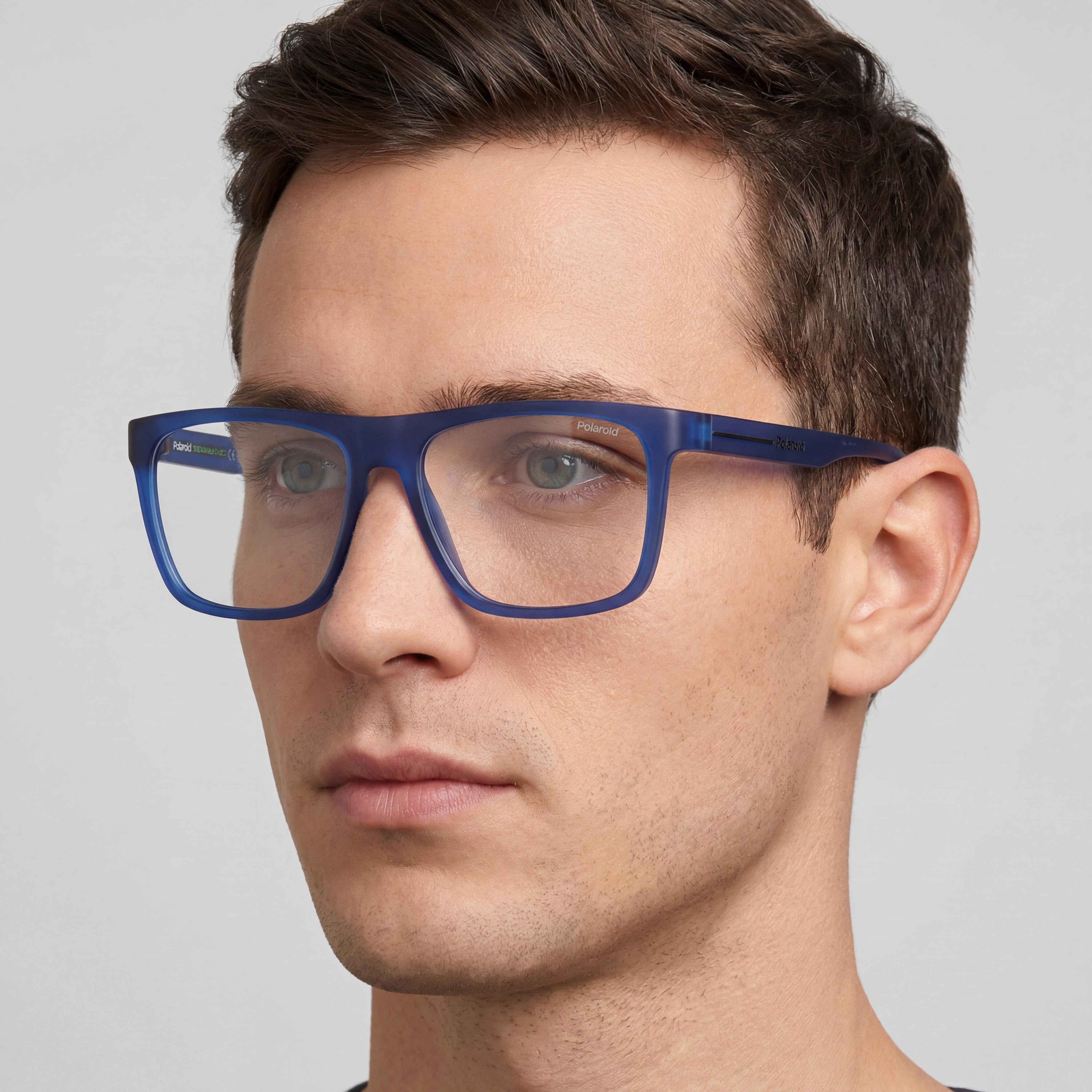 Polaroid Casual Men's Matte Blue Eco Polyamide Frame Non-Polarized Plastic Lens Sunglasses 56-16-140mm, Photo 4