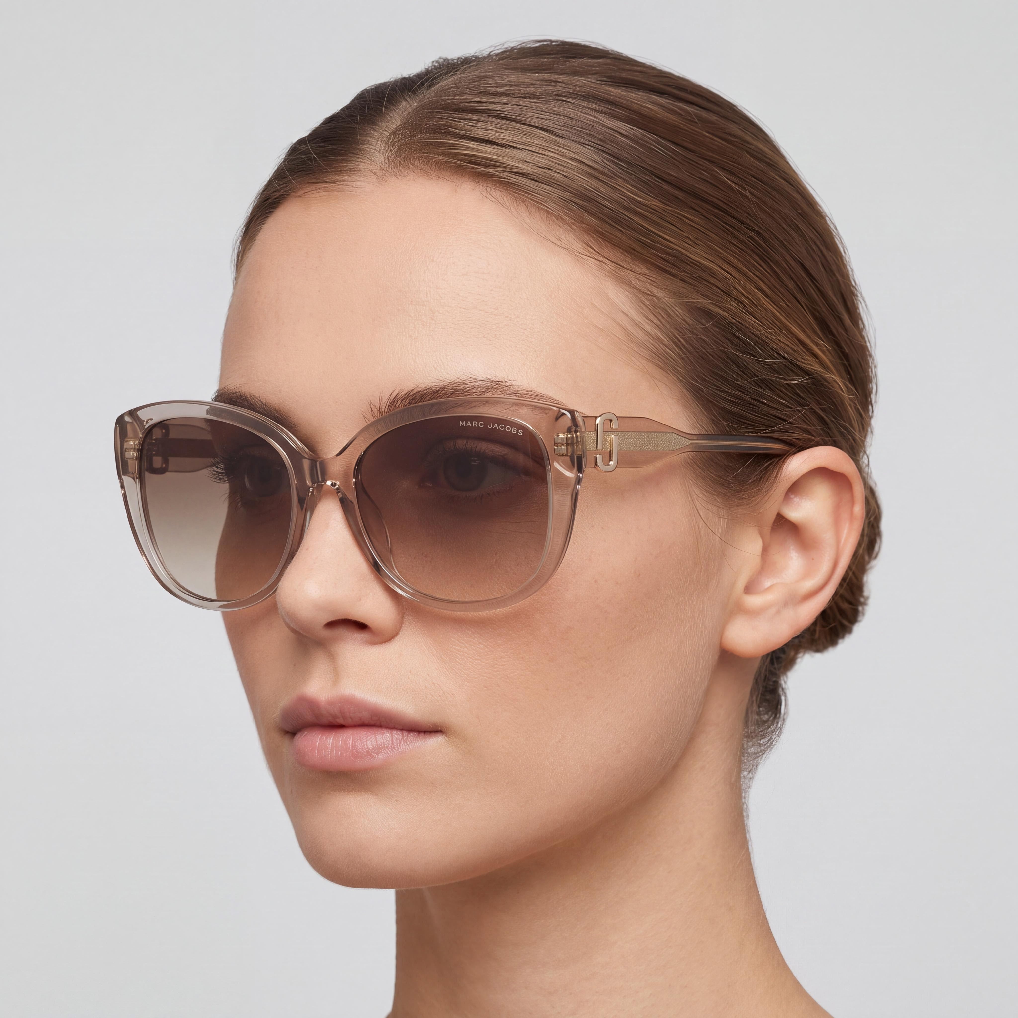 Gafas de sol Marc Jacobs informales MARC 791/F/S para mujer, rectangulares, montura nude/marrón, lentes de policarbonato marrones, 57 mm, Photo 5