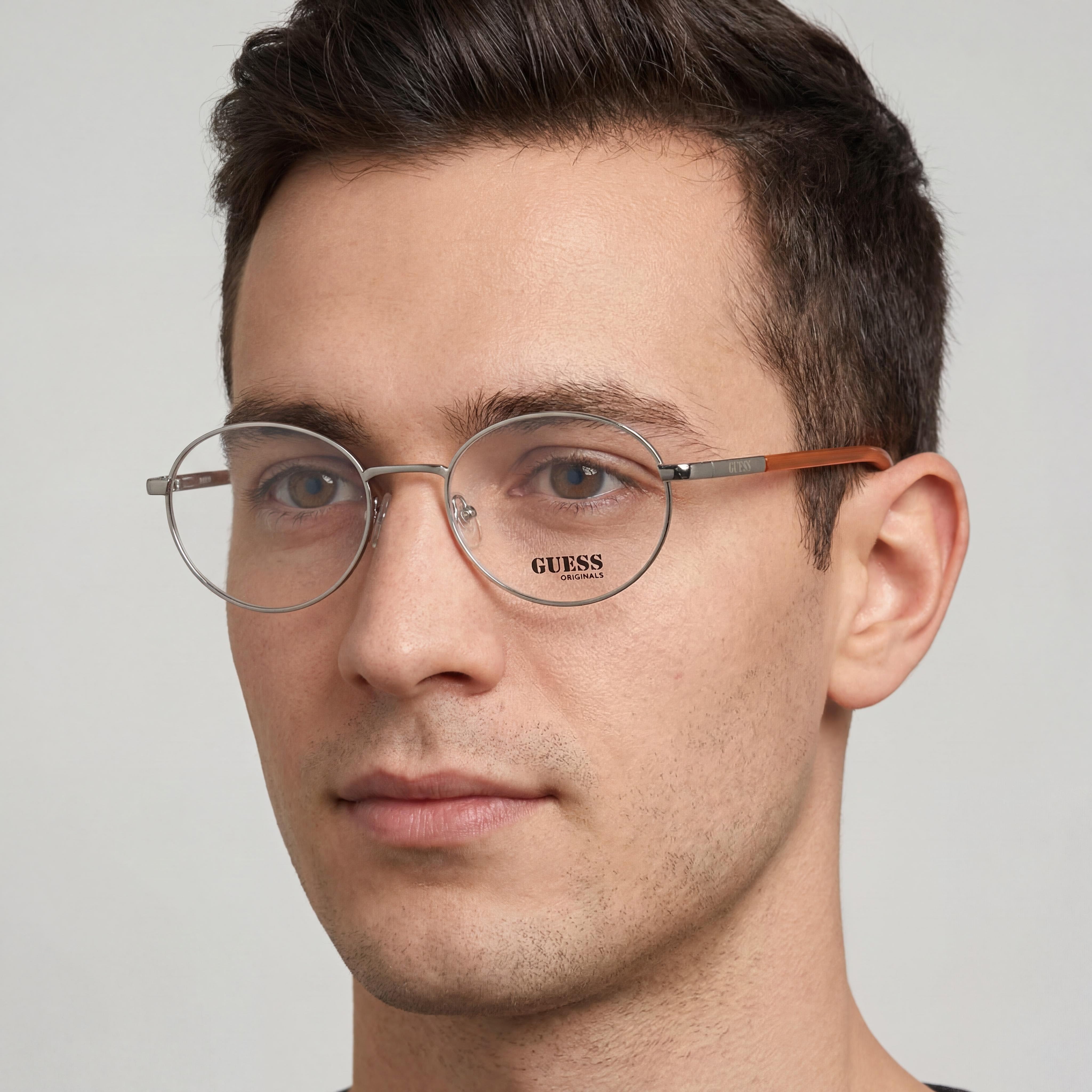 Gafas unisex Guess GU8239 de metal con montura de metal brillante, 55 mm, lentes no DEMO, Photo 3