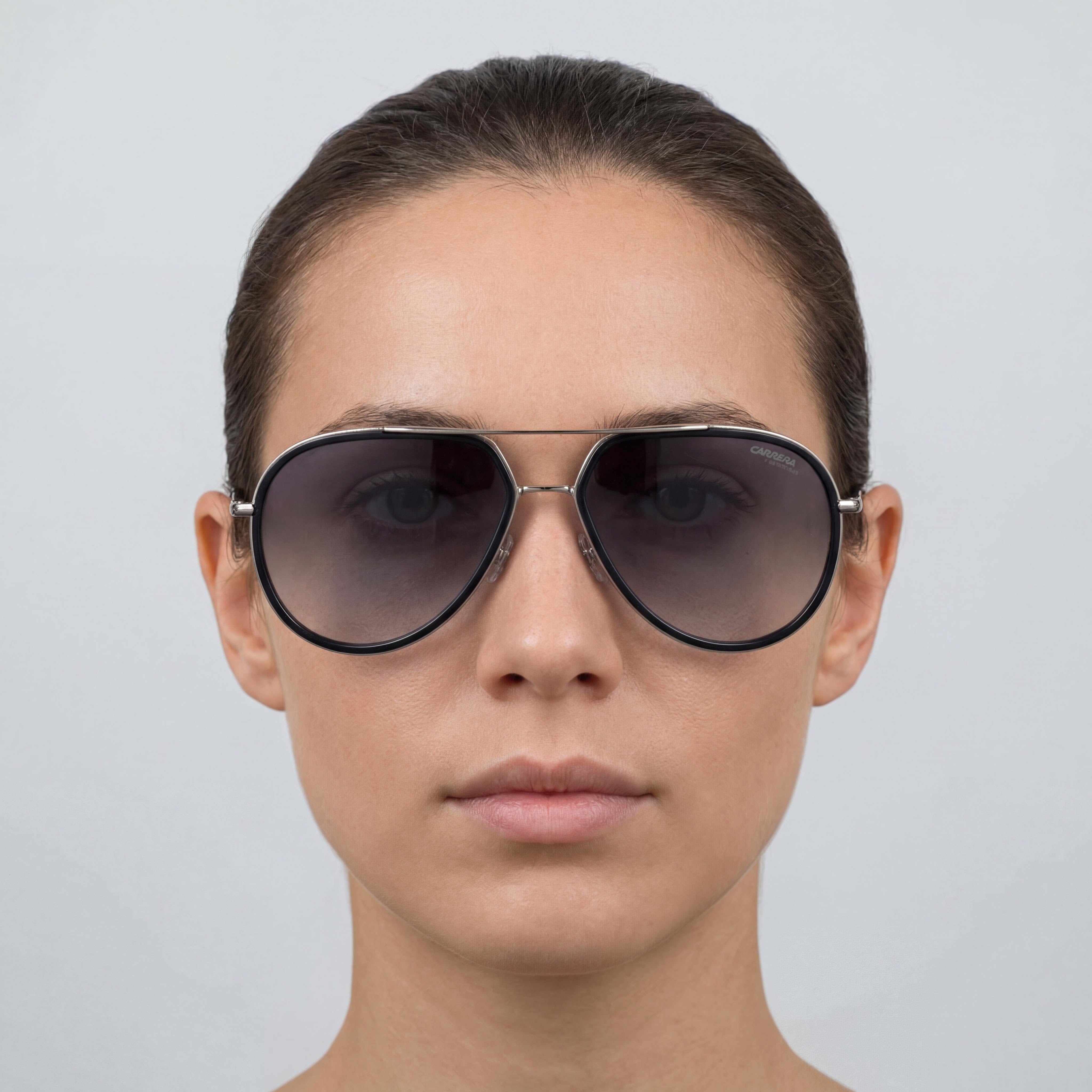 Gafas de sol Carrera 295/S Classic unisex de acero inoxidable con protección UV, armazón gris y negro degradado, lentes gris oscuro degradado 58 mm, Photo 5