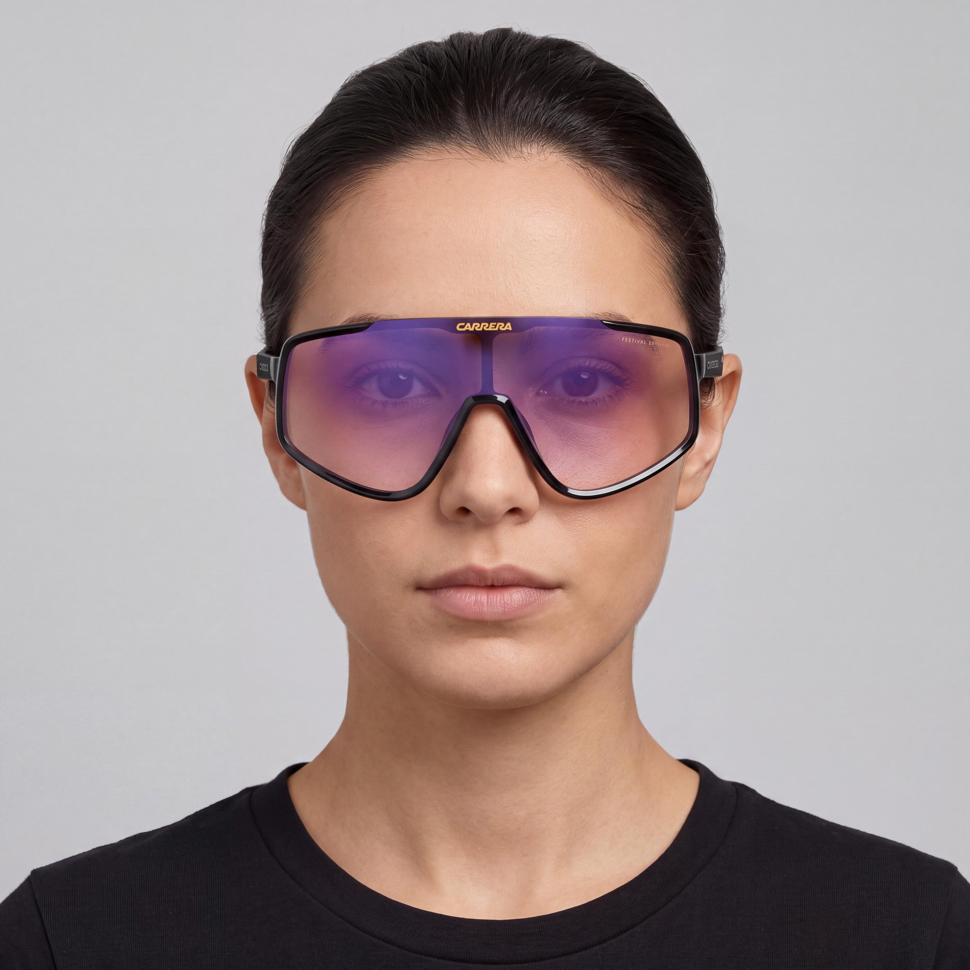 Carrera Carrera 4017/S Women's Black Plastic Frame UV Protection Non-Polarized Multilayer Violet Lens Sunglasses 99mm, Photo 5