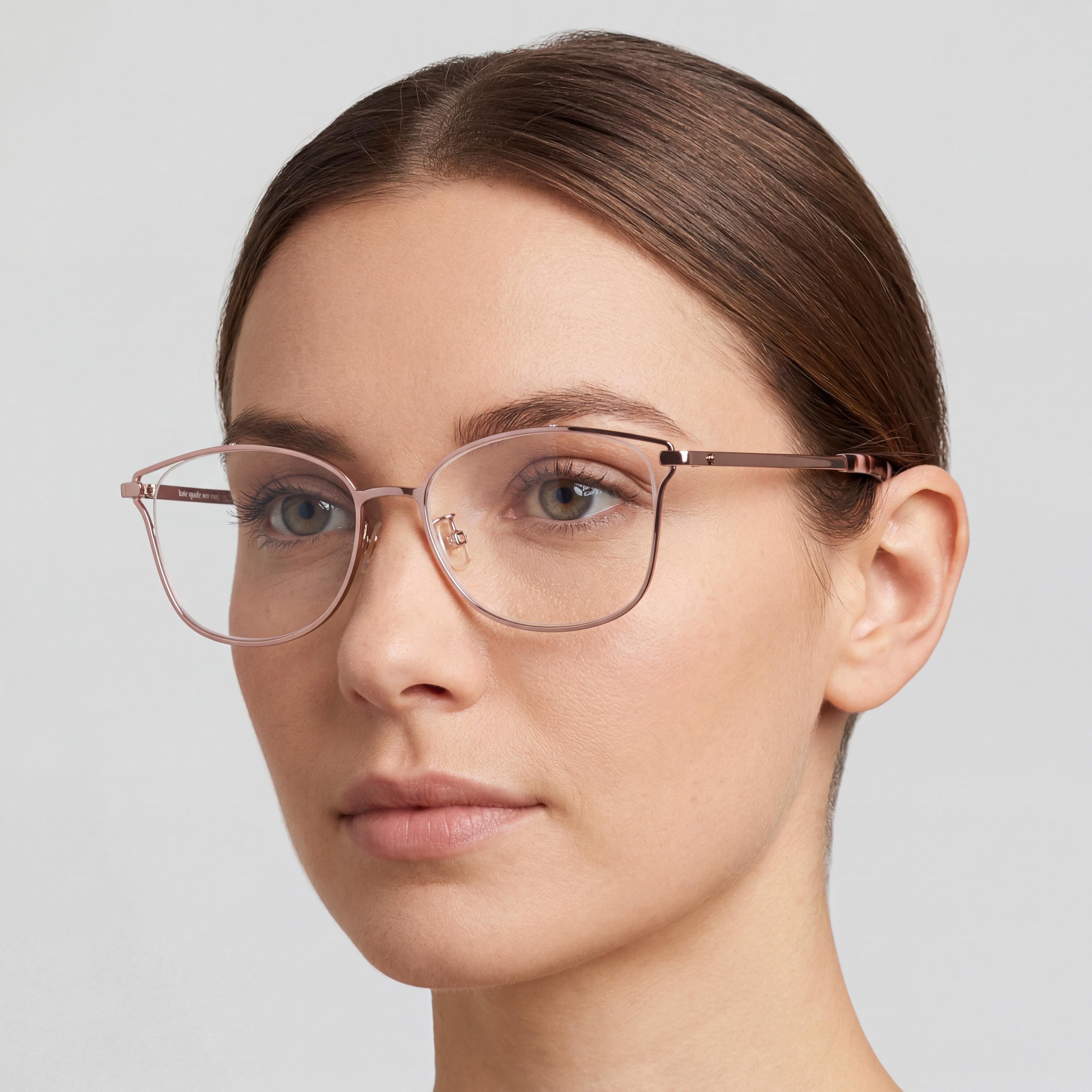 kate spade new york Lowri/F Women's Classic Pink Stainless Steel Eyewear Frames, Featuring 52mm Lens Width, Photo 4