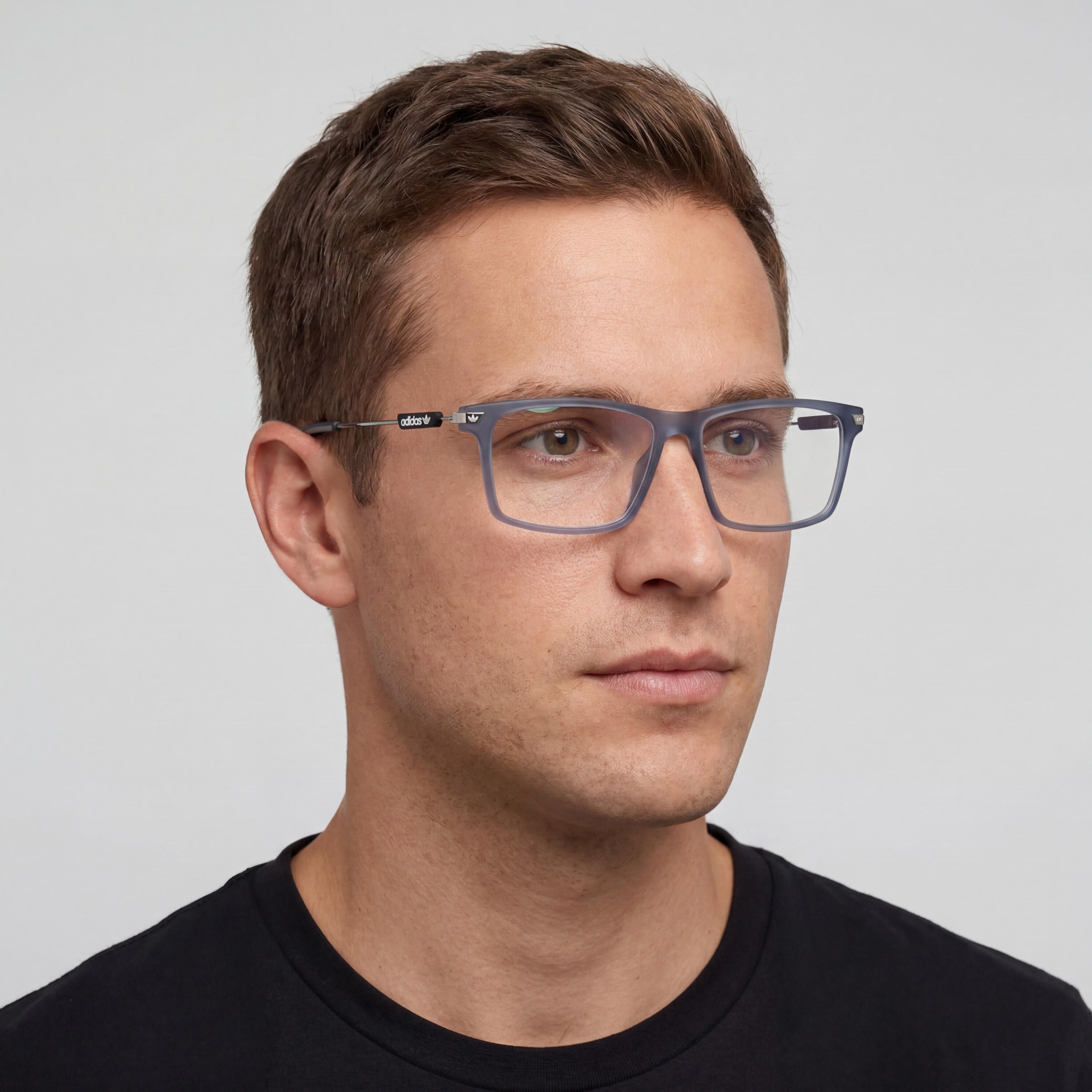 Gafas ópticas Adidas casuales para hombre, con montura inyectada en azul mate y lentes de demostración transparentes, listas para graduar, talla 54, Photo 4